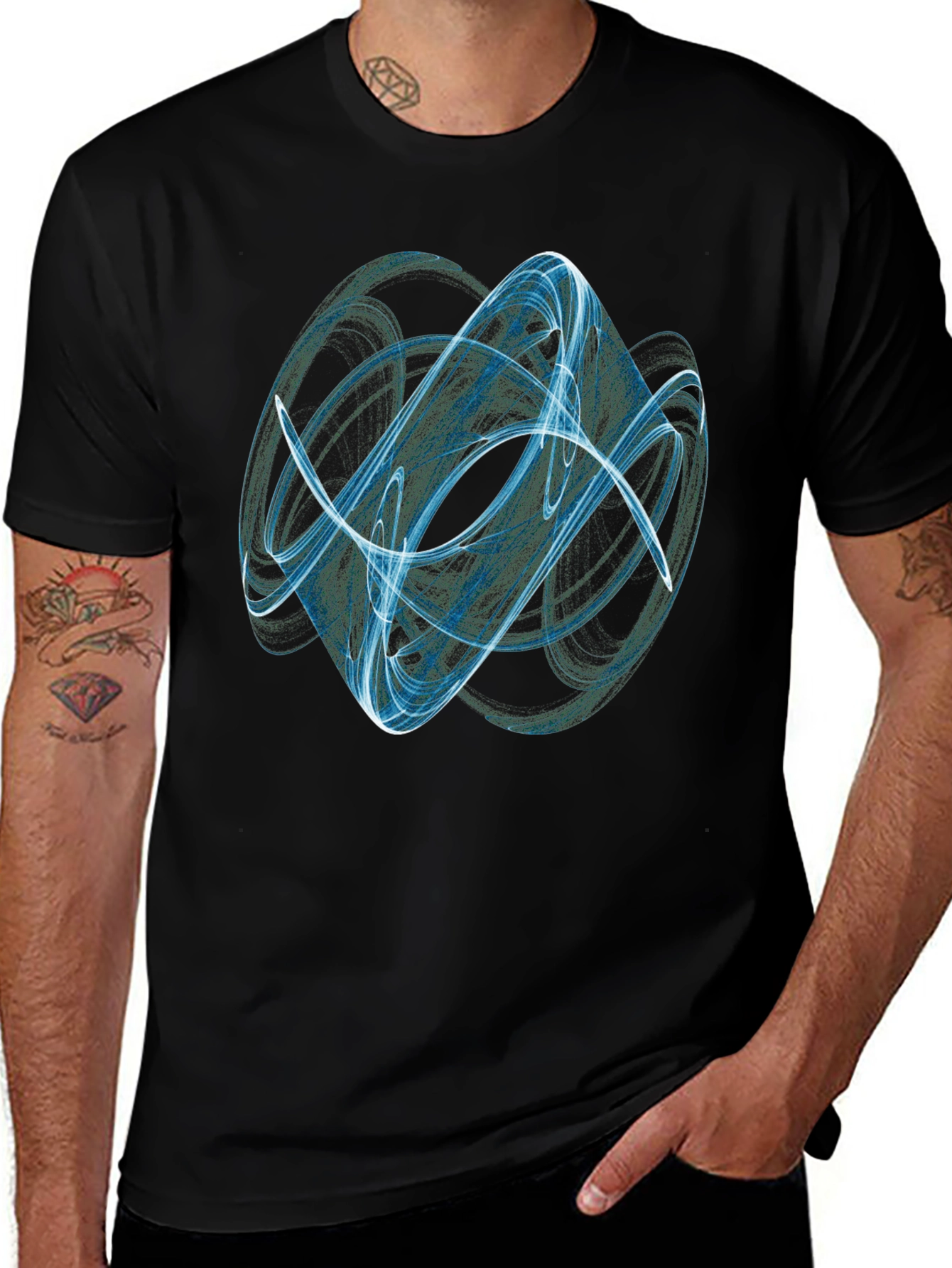 Abstract Light Black T-Shirt