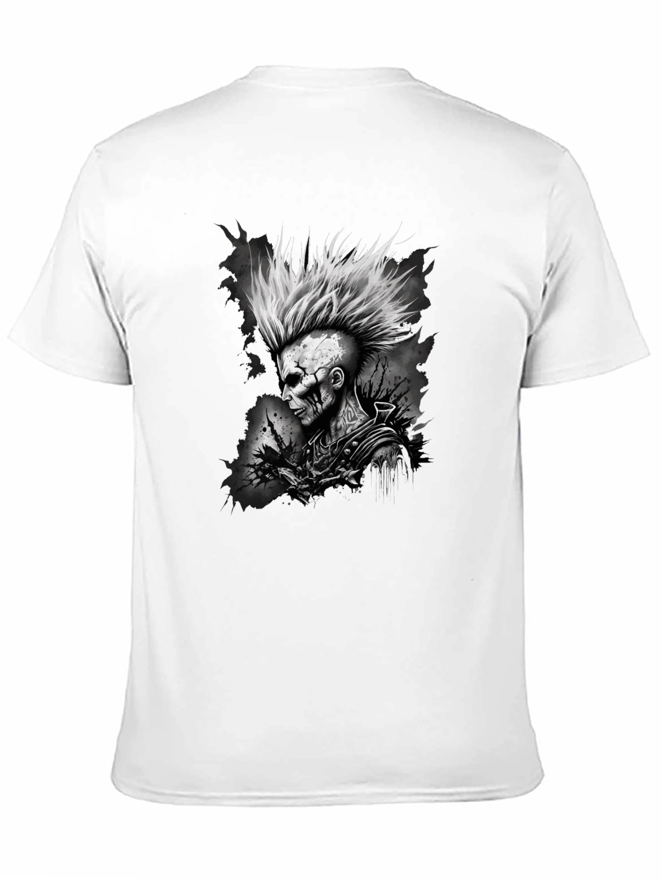 Punk Rock Skeleton Graphic Tee - Mens Black T-Shirt