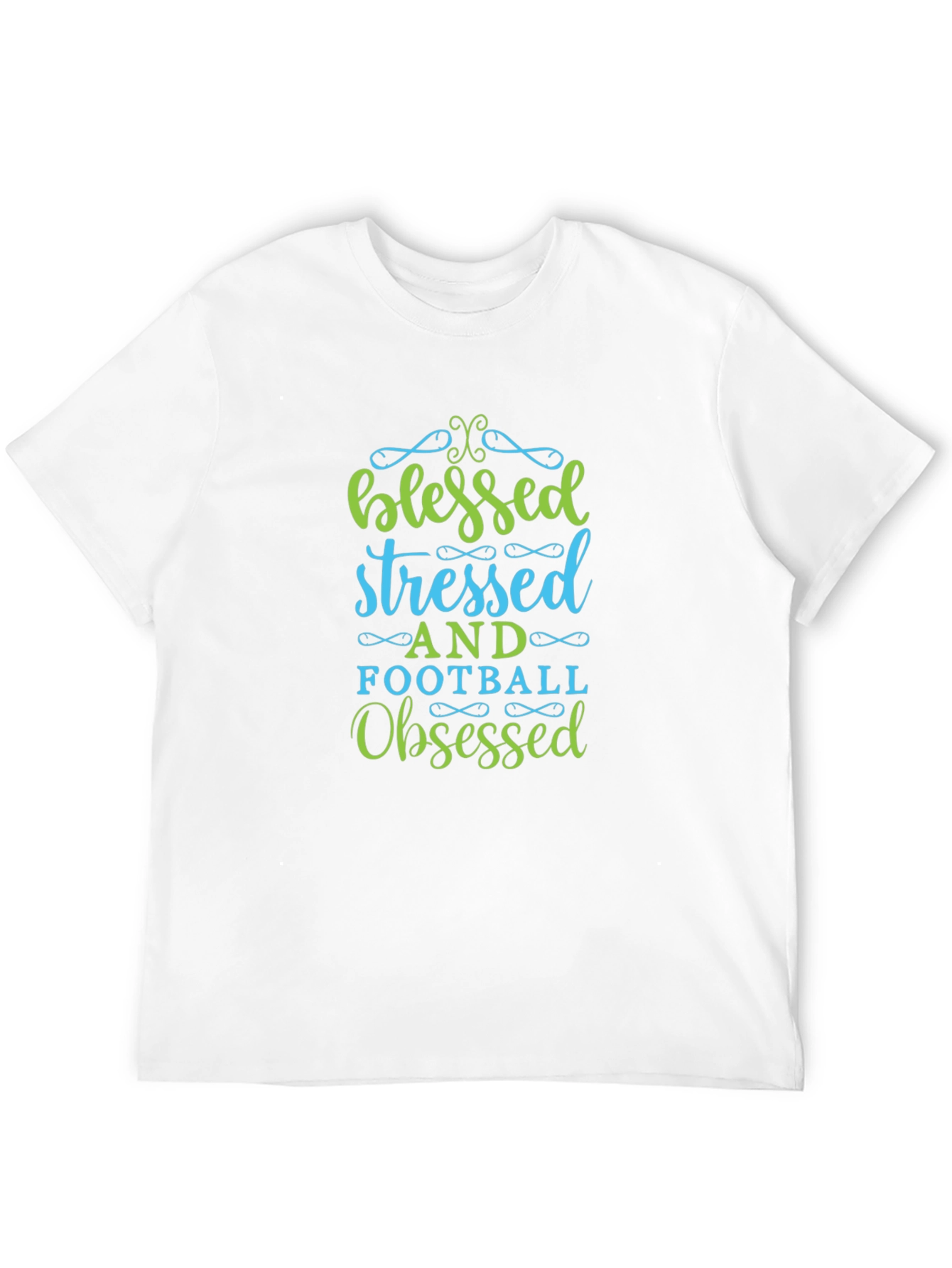 Blessed Stressed Football Obsessed Black T-Shirt