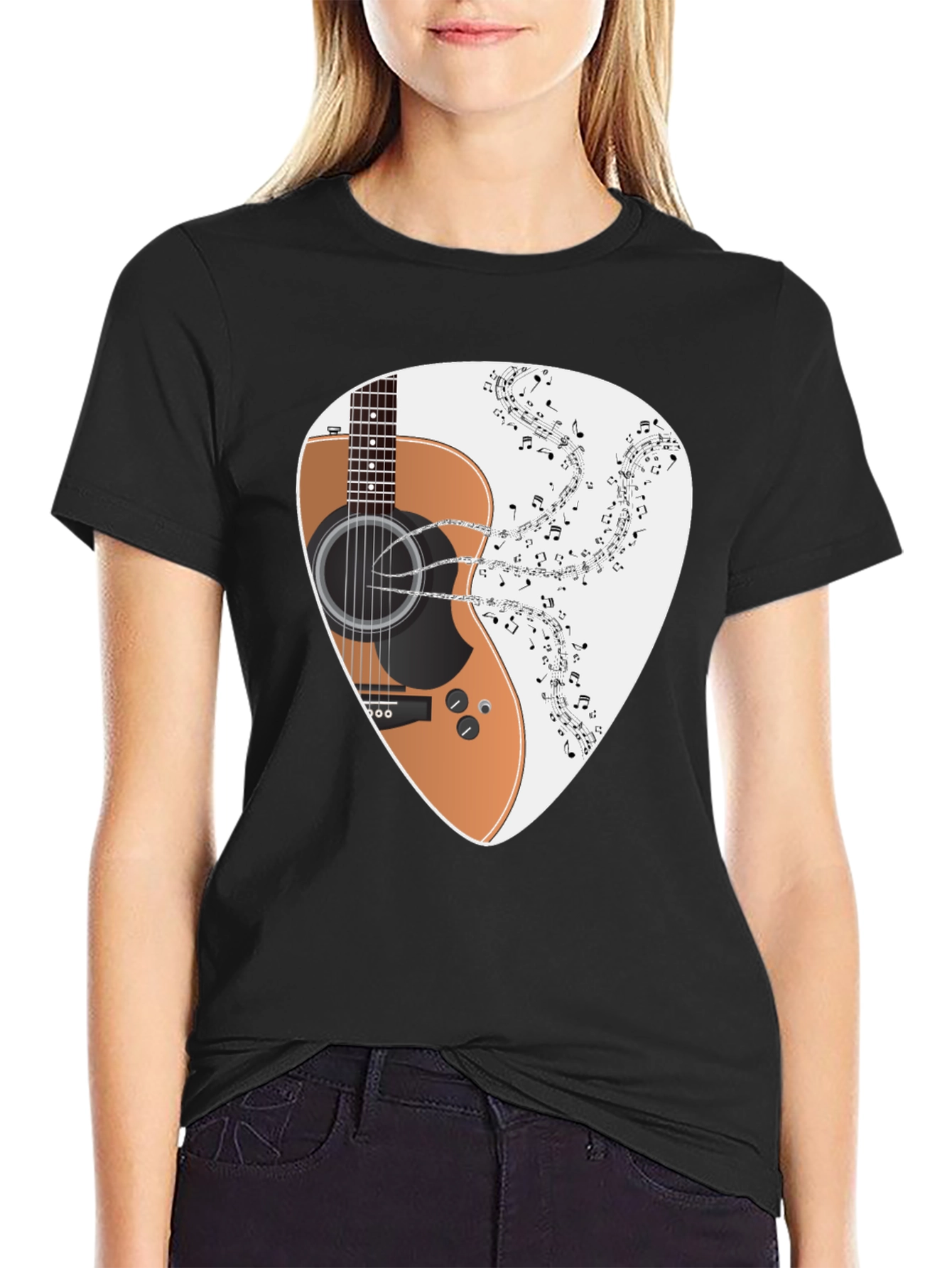 Guitar Music Tee - Classic Black T-Shirt