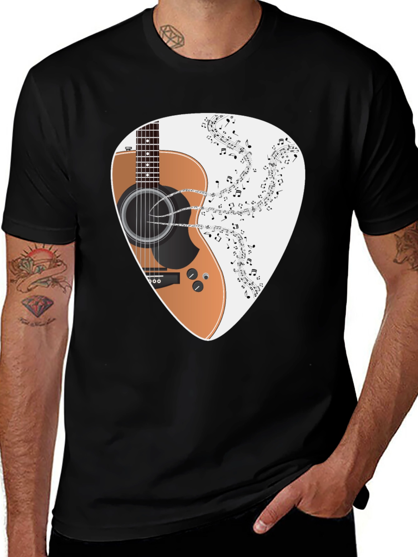 Guitar Music Tee - Classic Black T-Shirt