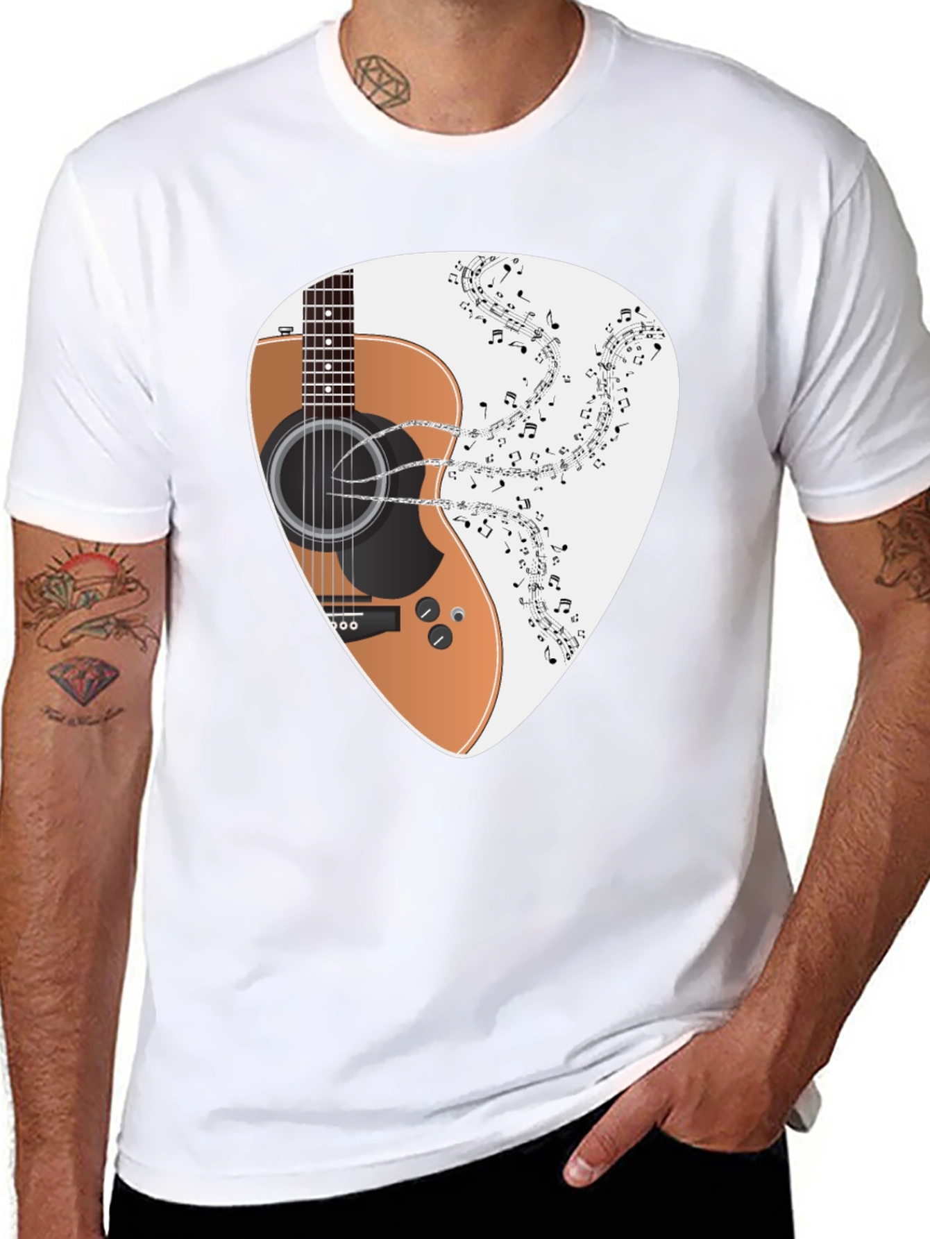 Guitar Music Tee - Classic Black T-Shirt