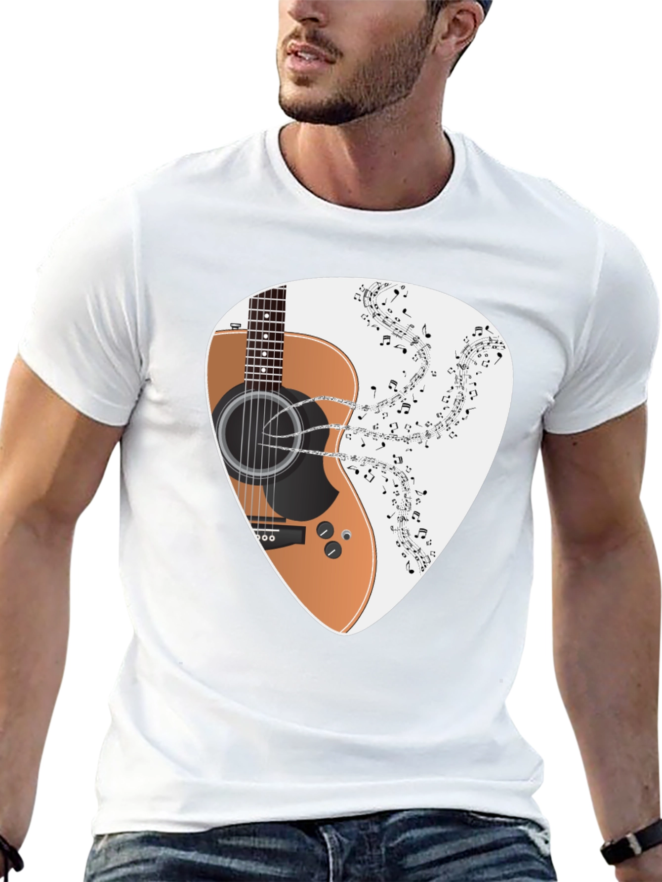 Guitar Music Tee - Classic Black T-Shirt