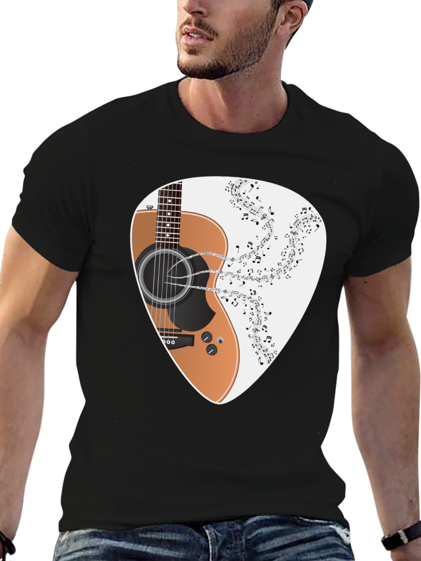 Guitar Music Tee - Classic Black T-Shirt