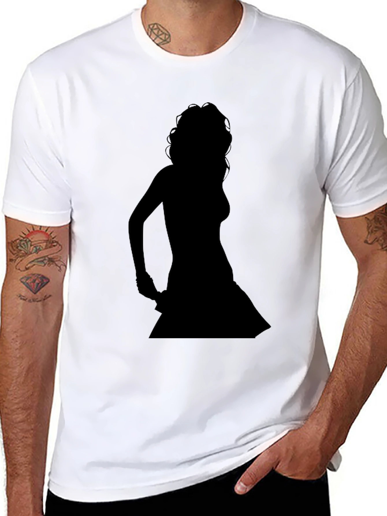 Silhouette Dancer Graphic Tee - Black Cotton Blend