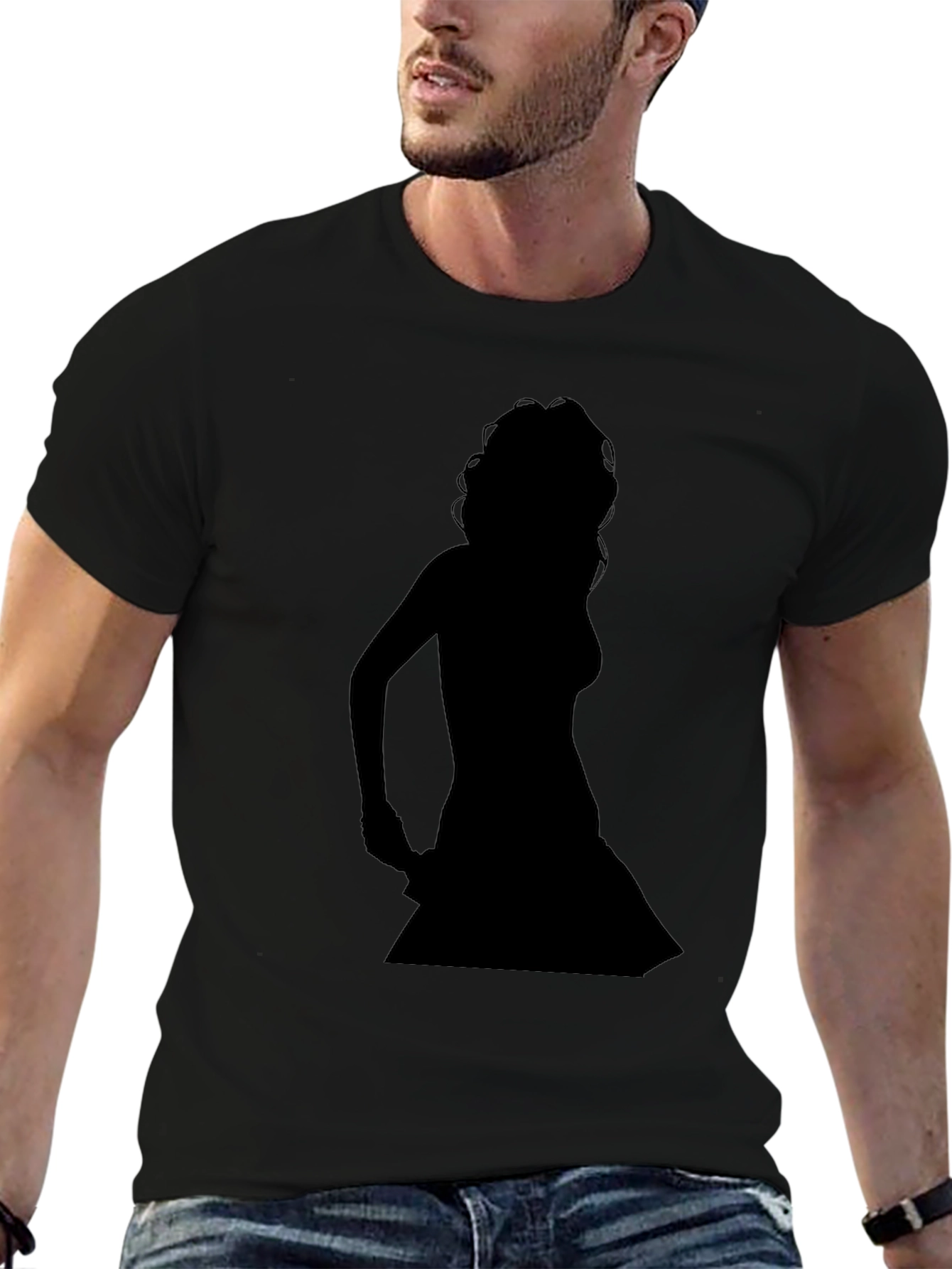 Silhouette Dancer Graphic Tee - Black Cotton Blend