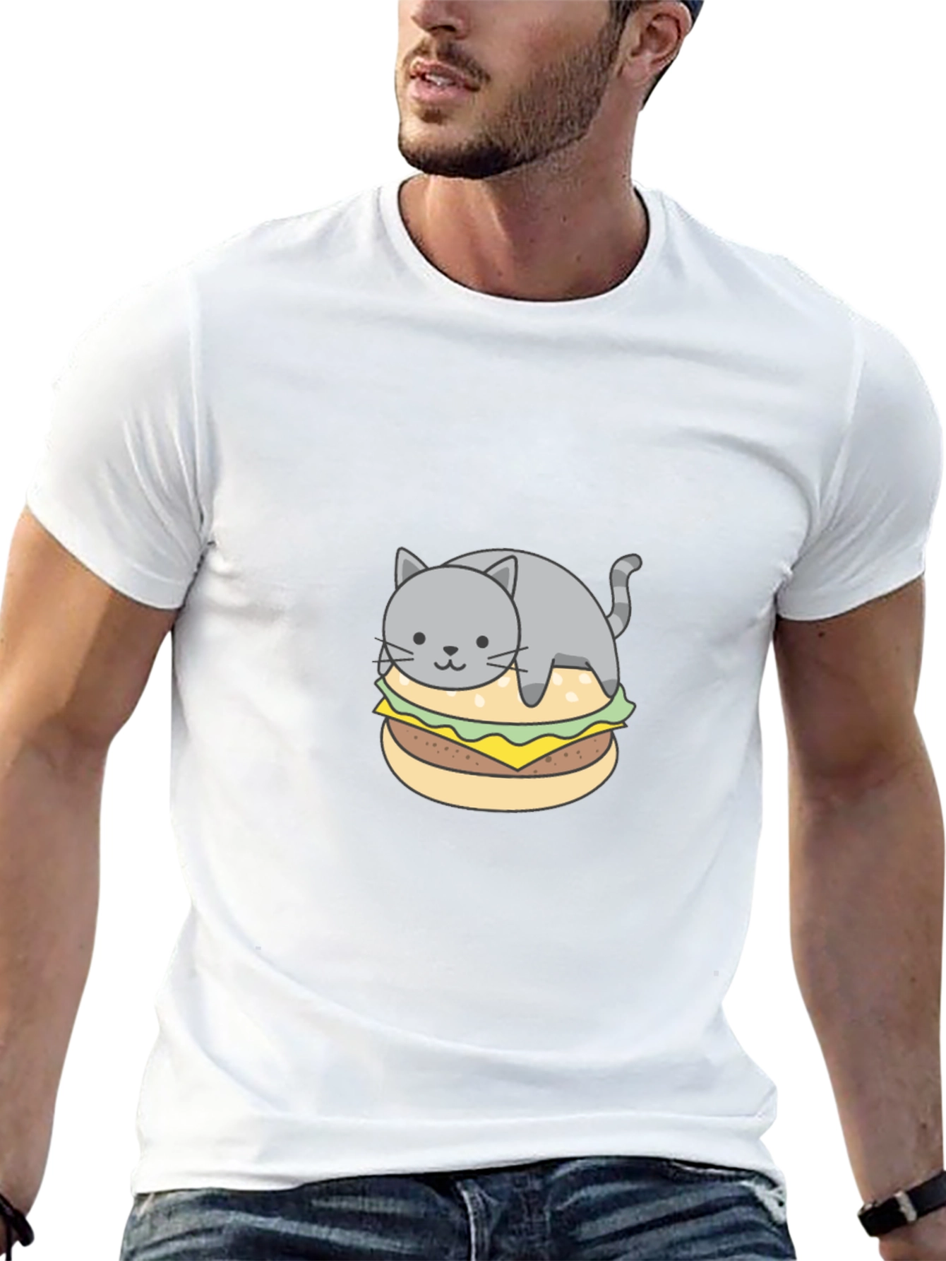 Cat Burger Graphic Tee - Unique & Comfy