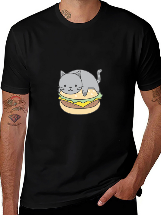Cat Burger Graphic Tee - Unique & Comfy