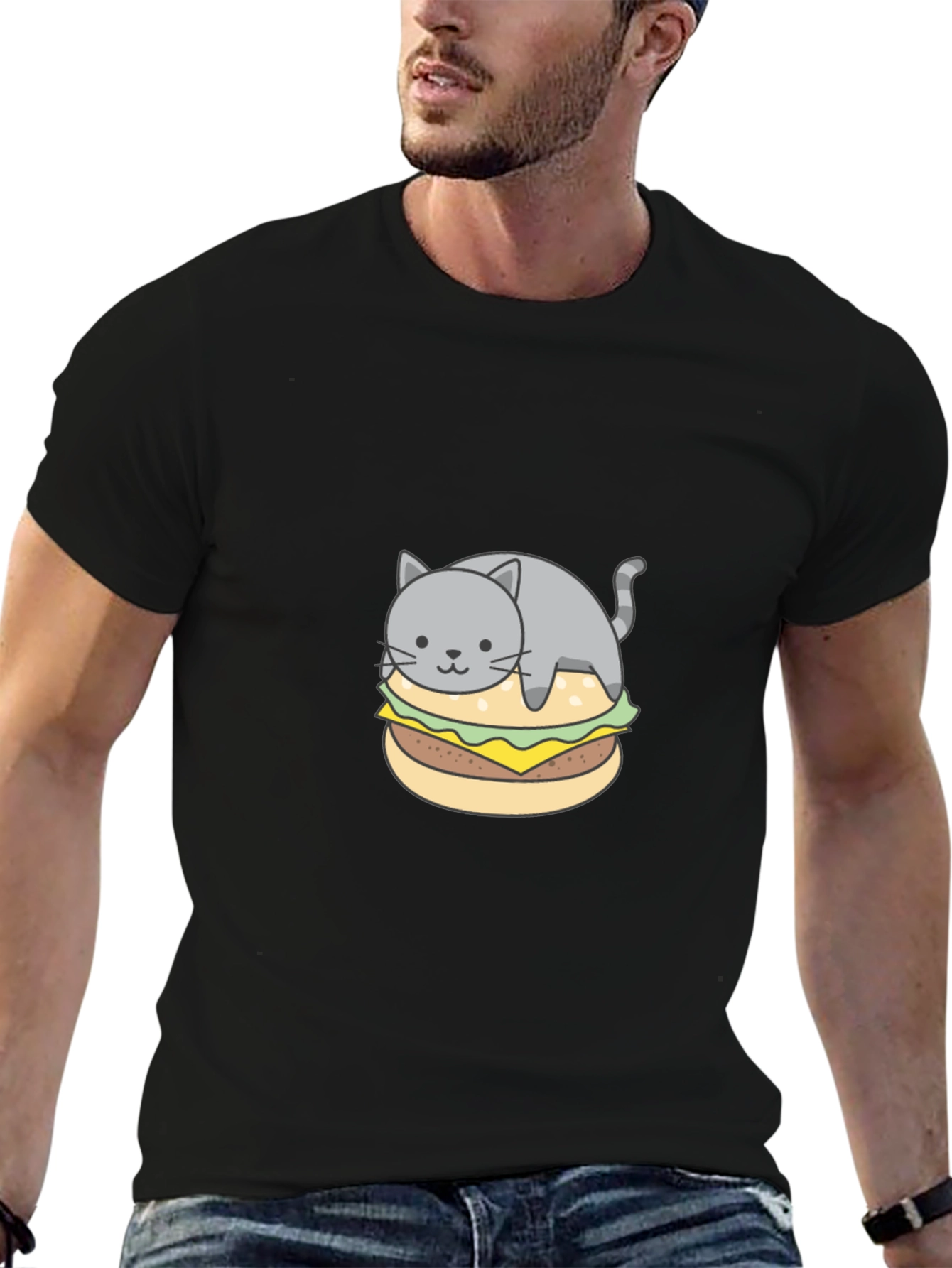 Cat Burger Graphic Tee - Unique & Comfy