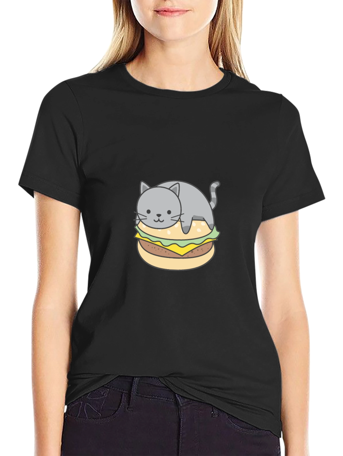 Cat Burger Graphic Tee - Unique & Comfy