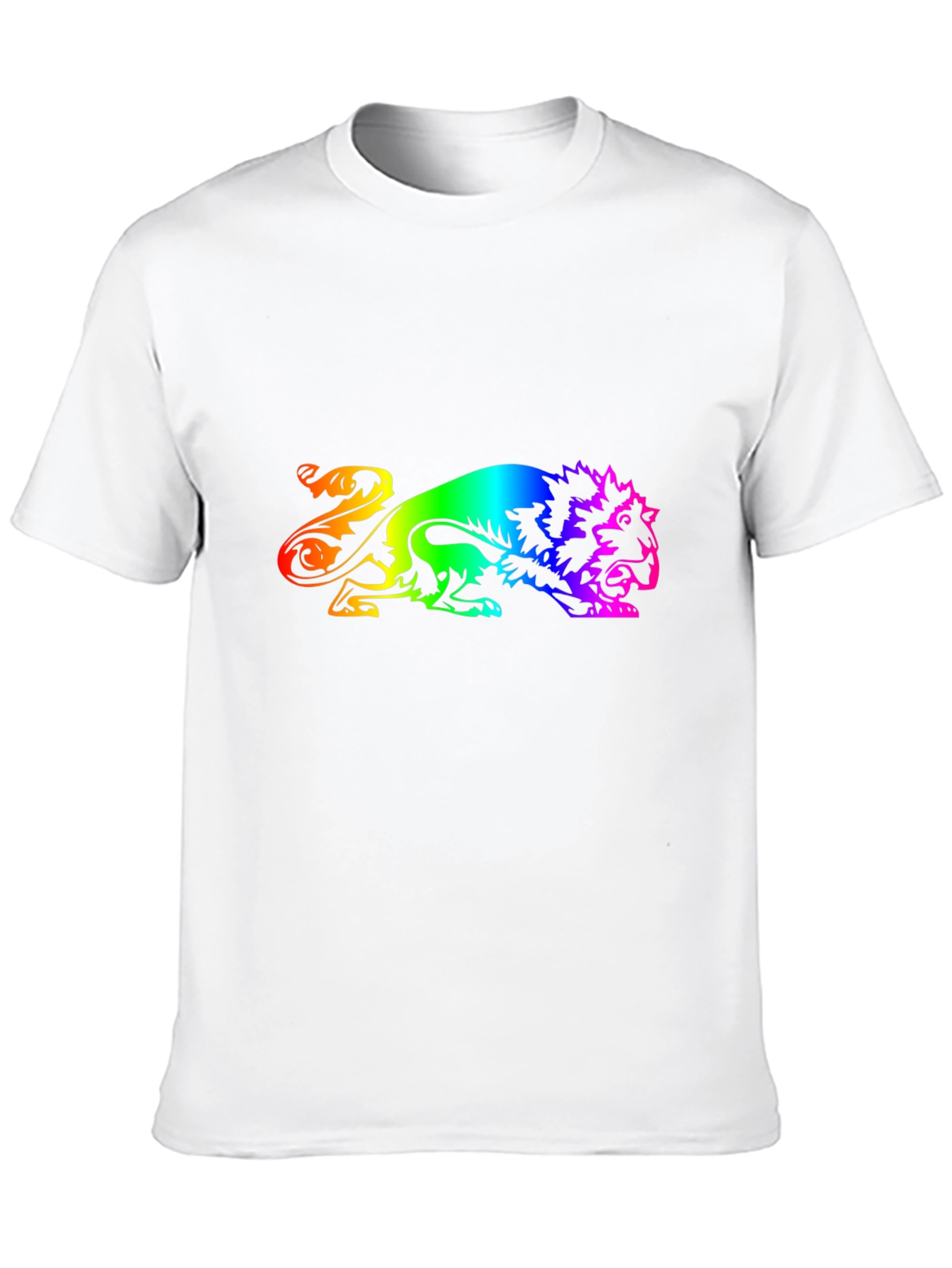 Rainbow Lion Graphic Black T-Shirt