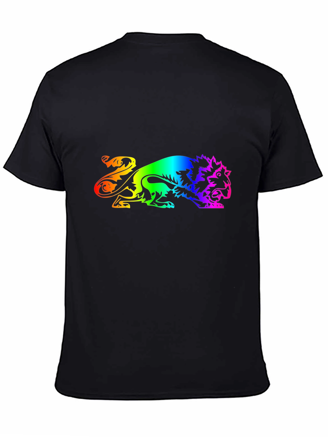 Rainbow Lion Graphic Black T-Shirt