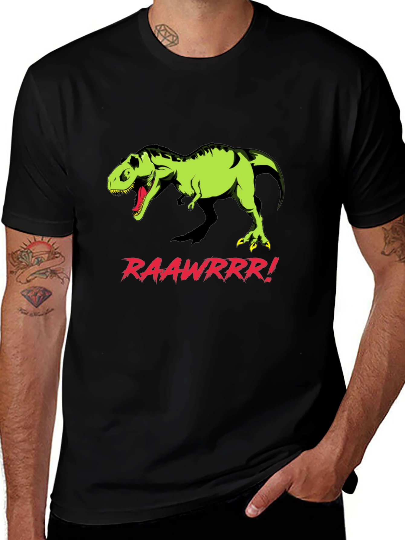 Roaring T-Rex Graphic Tee - Black