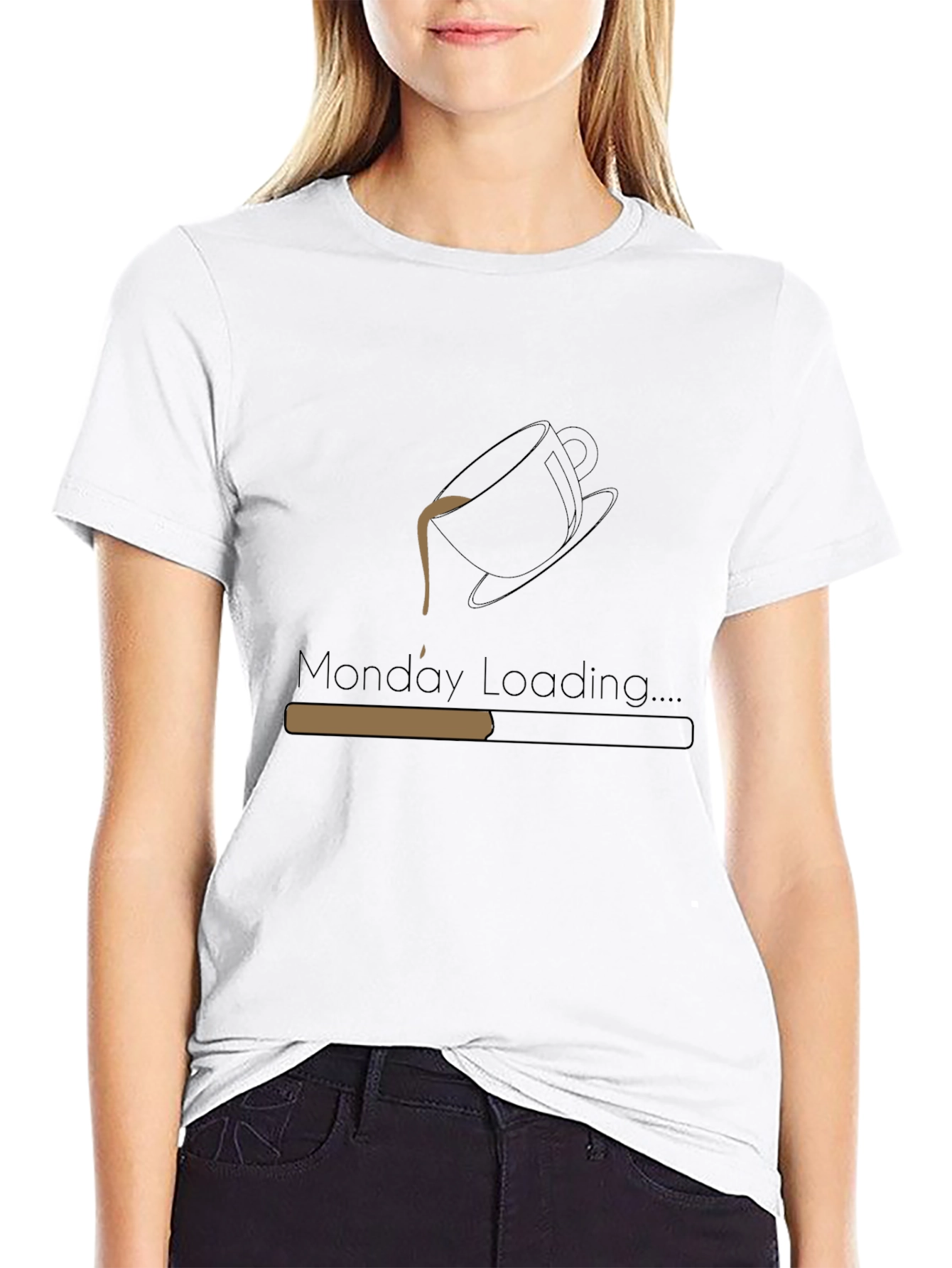 Monday Loading Coffee Graphic Tee - Black