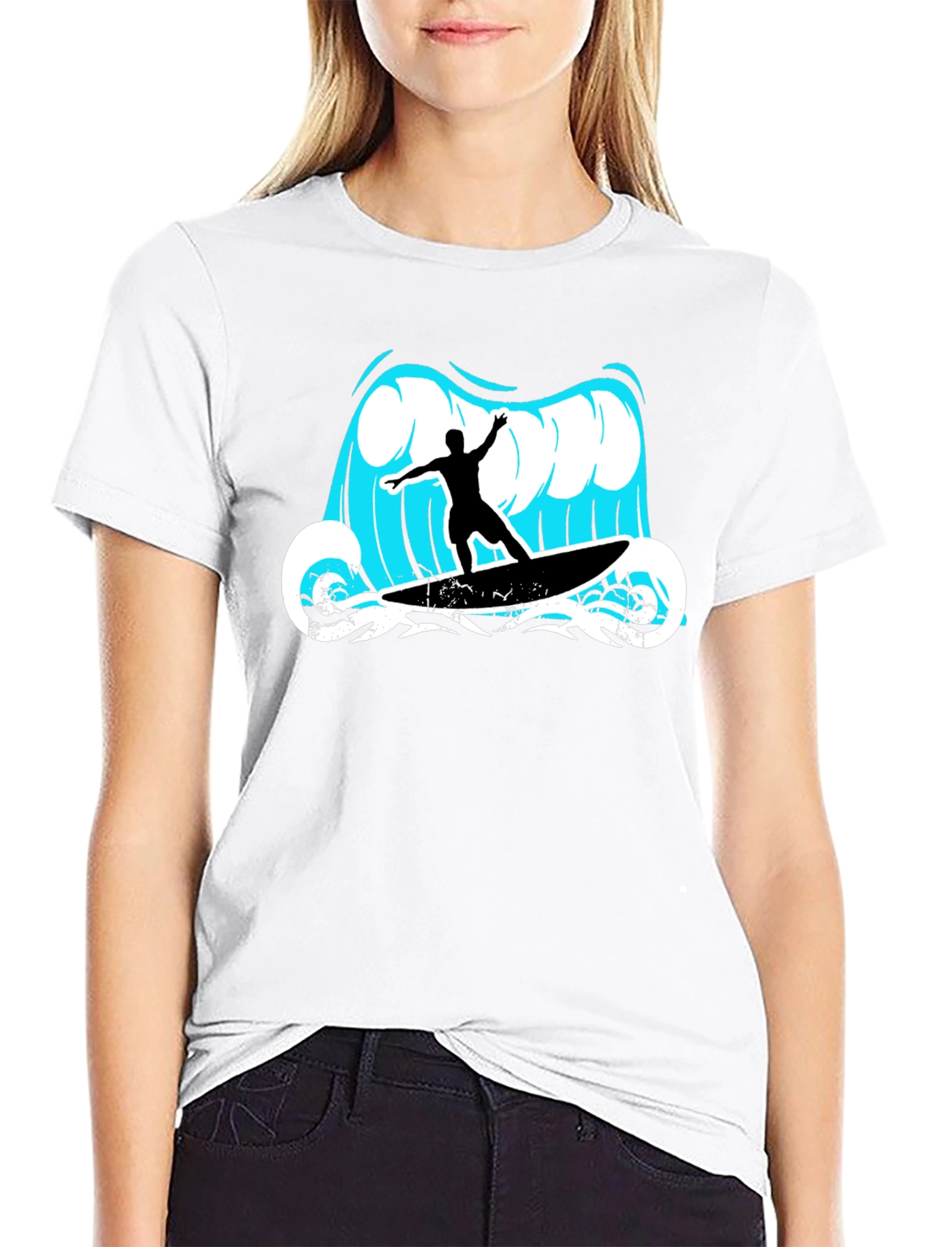 Surfer Wave Graphic Tee - Cool Summer Style