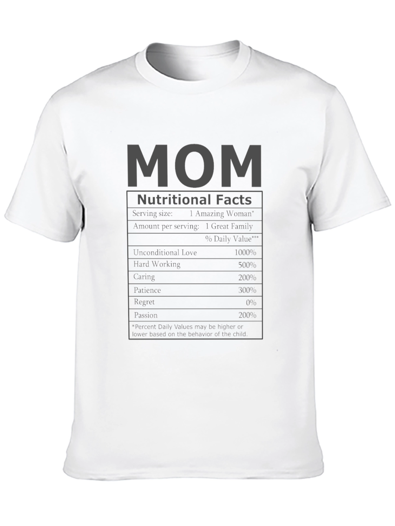 Mom Nutritional Facts Funny T-Shirt