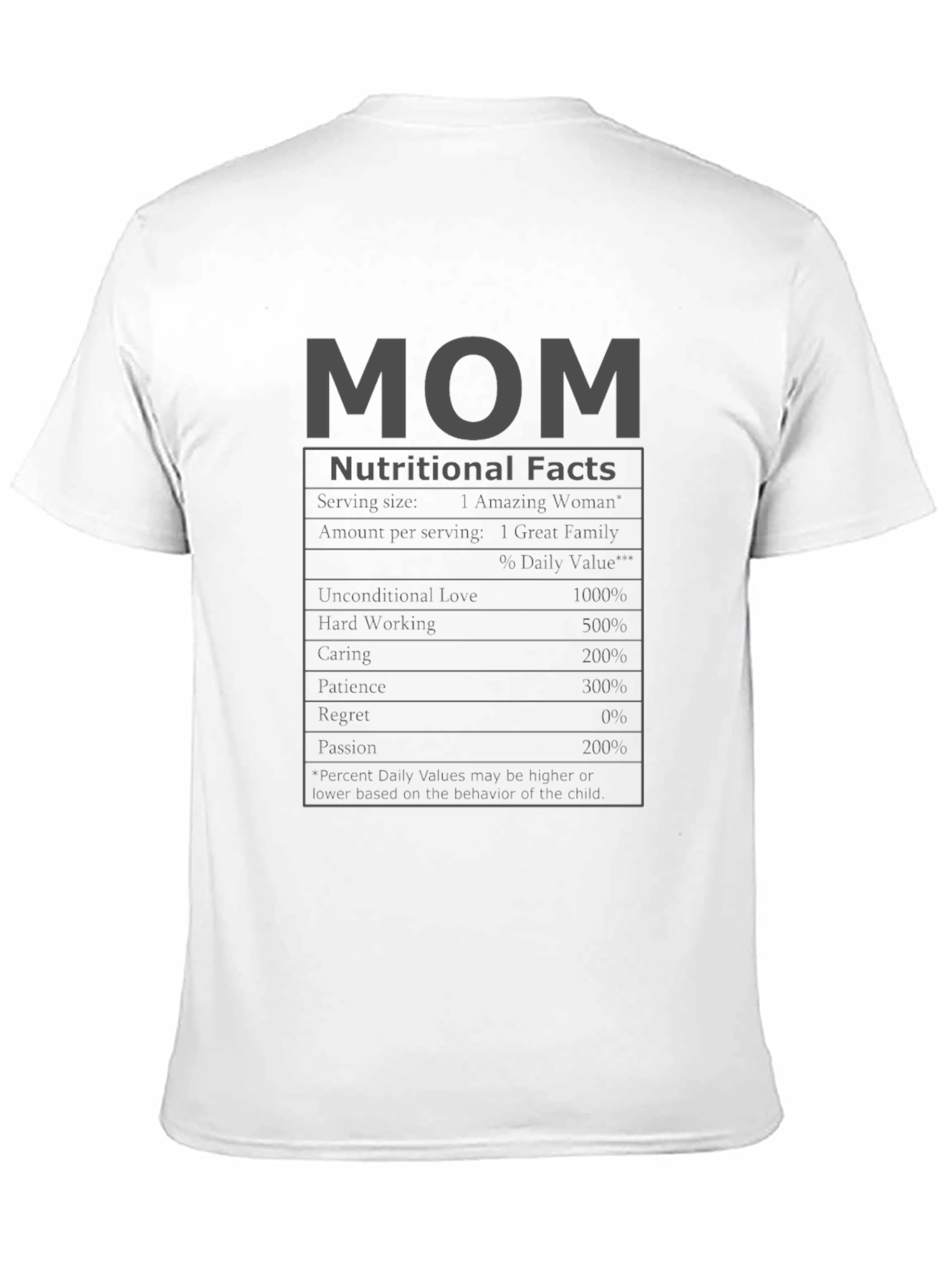 Mom Nutritional Facts Funny T-Shirt