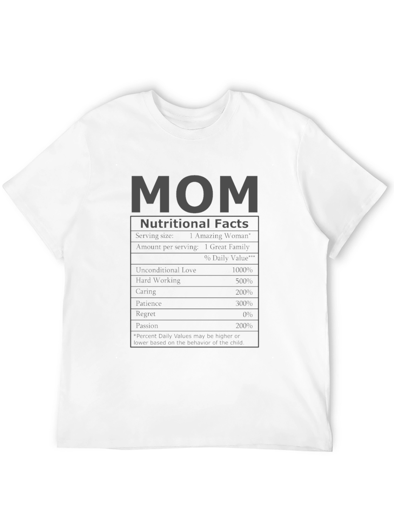 Mom Nutritional Facts Funny T-Shirt