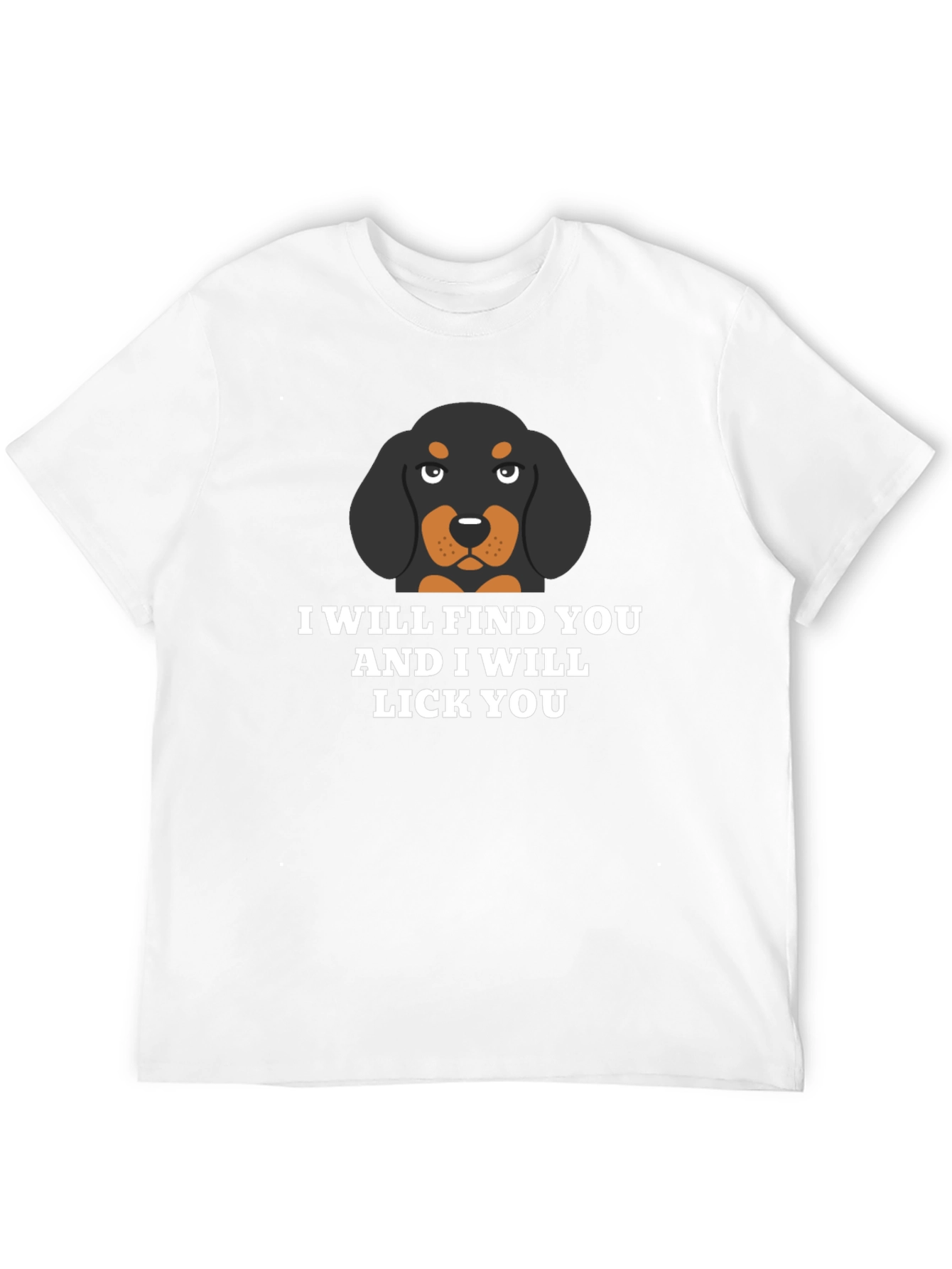 Funny Dog Lick You Graphic Black T-Shirt