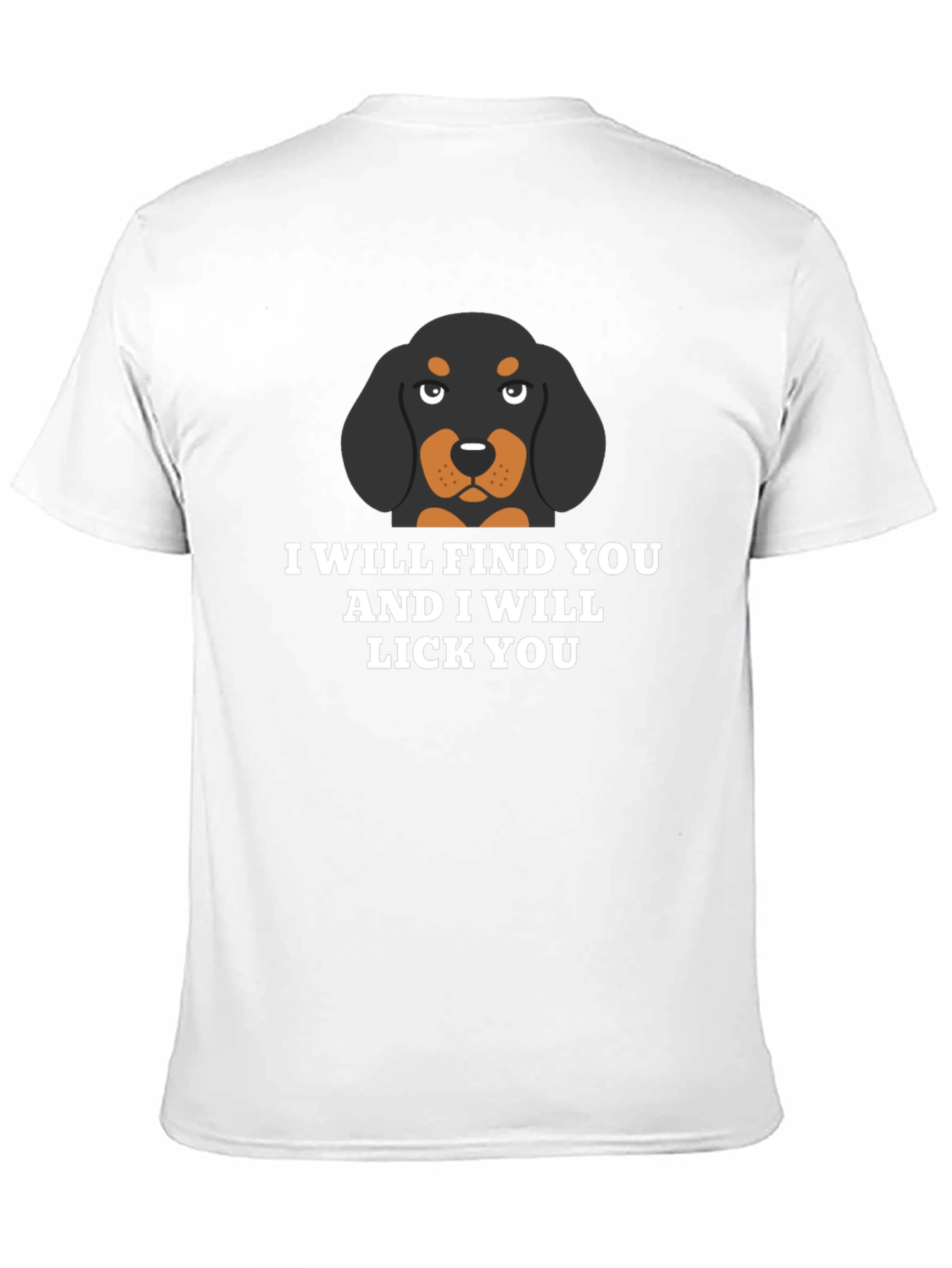 Funny Dog Lick You Graphic Black T-Shirt