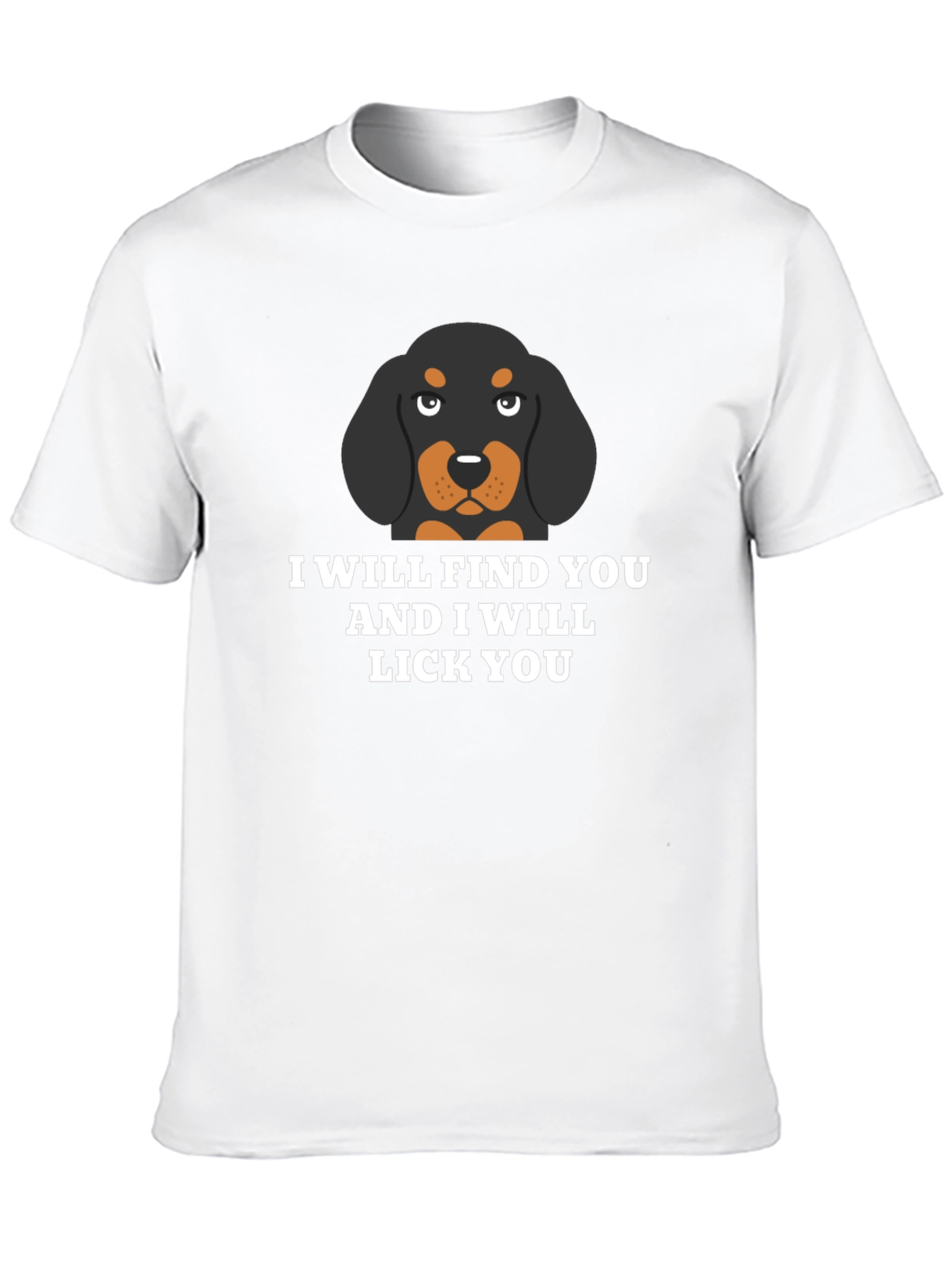 Funny Dog Lick You Graphic Black T-Shirt