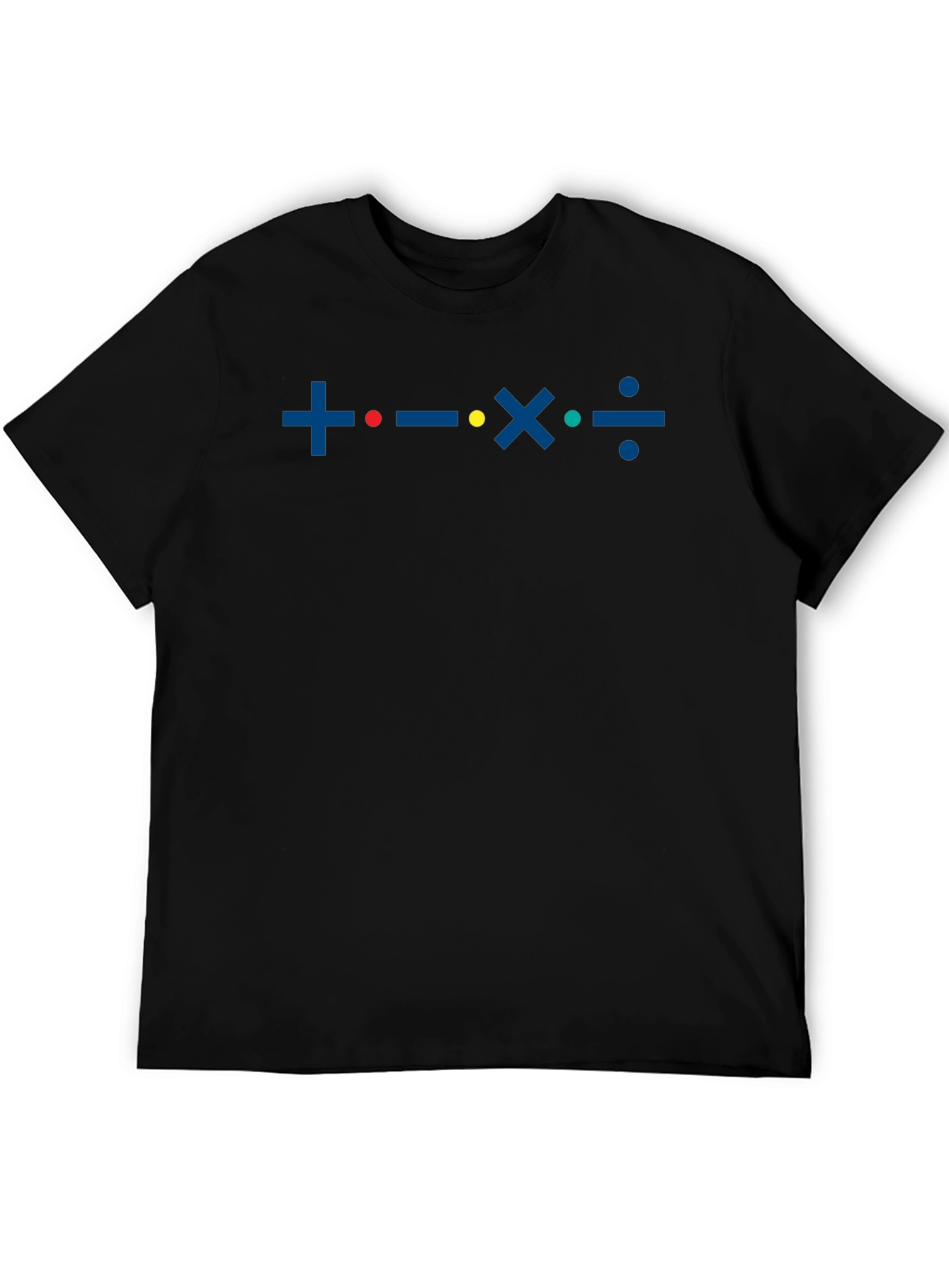 Math Symbols Graphic T-Shirt - Black Cotton Tee