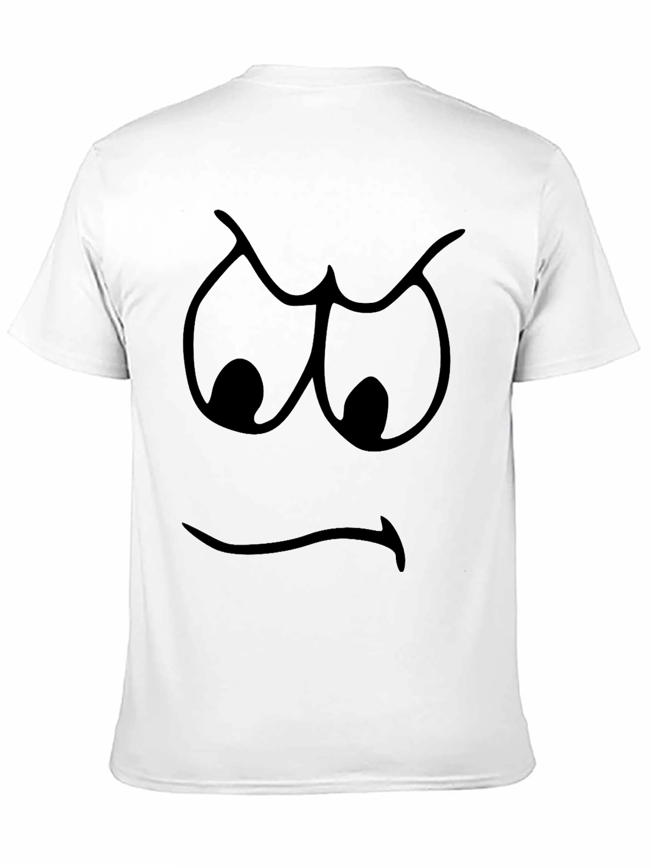 Grumpy Face Graphic T-Shirt - Black Cotton Tee