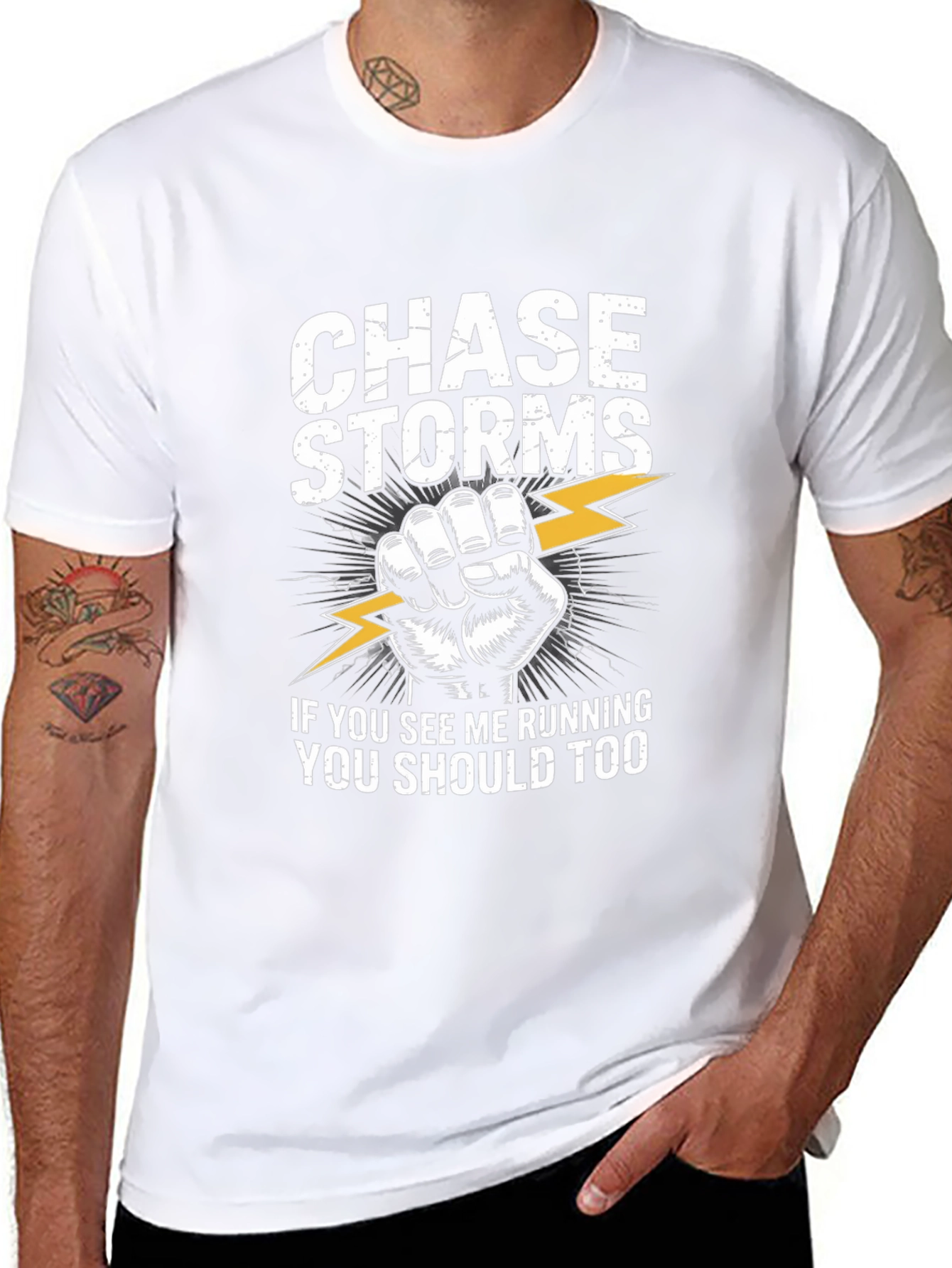 Chase Storms Graphic Print Crew Neck T-Shirt