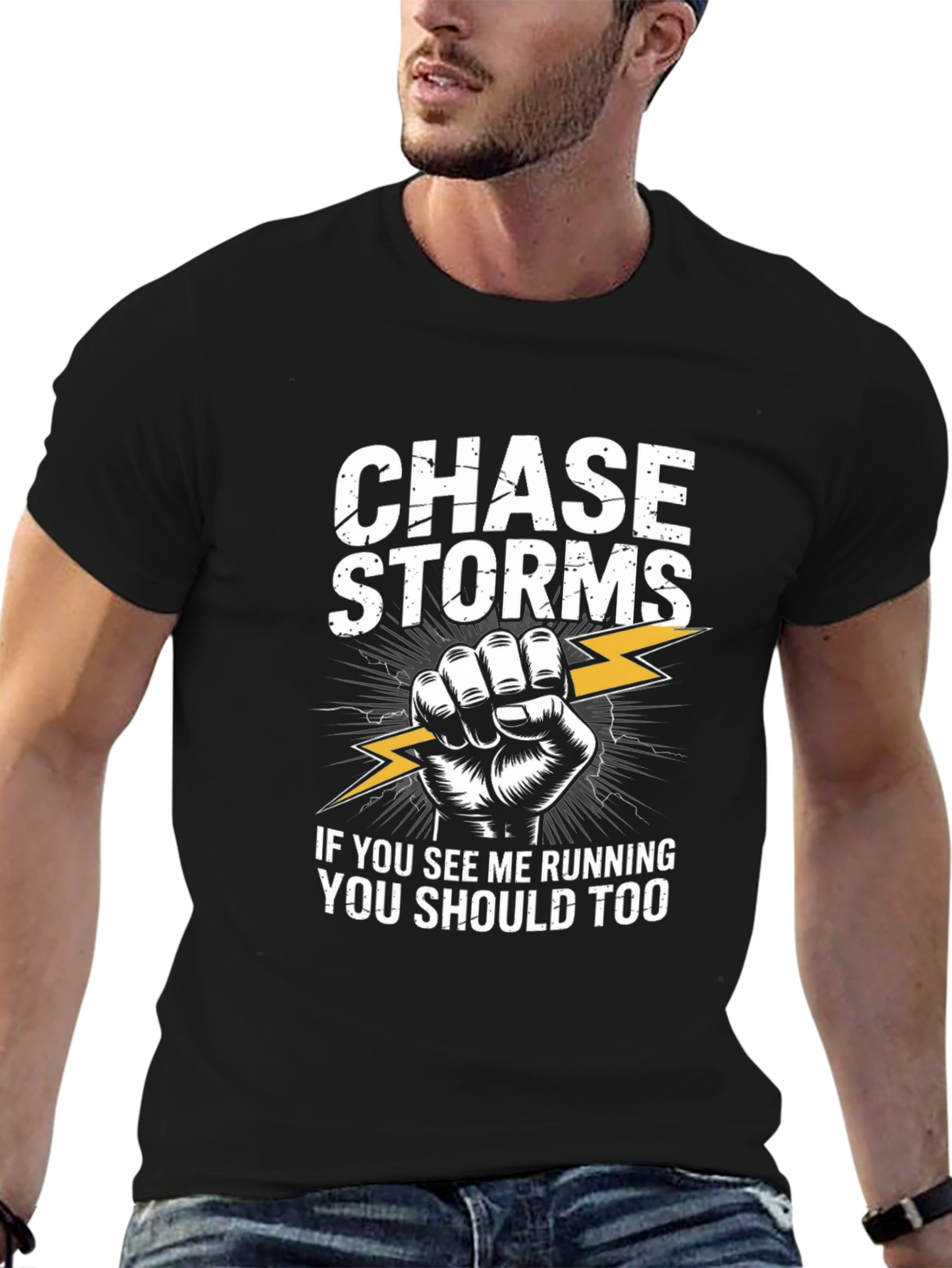 Chase Storms Graphic Print Crew Neck T-Shirt