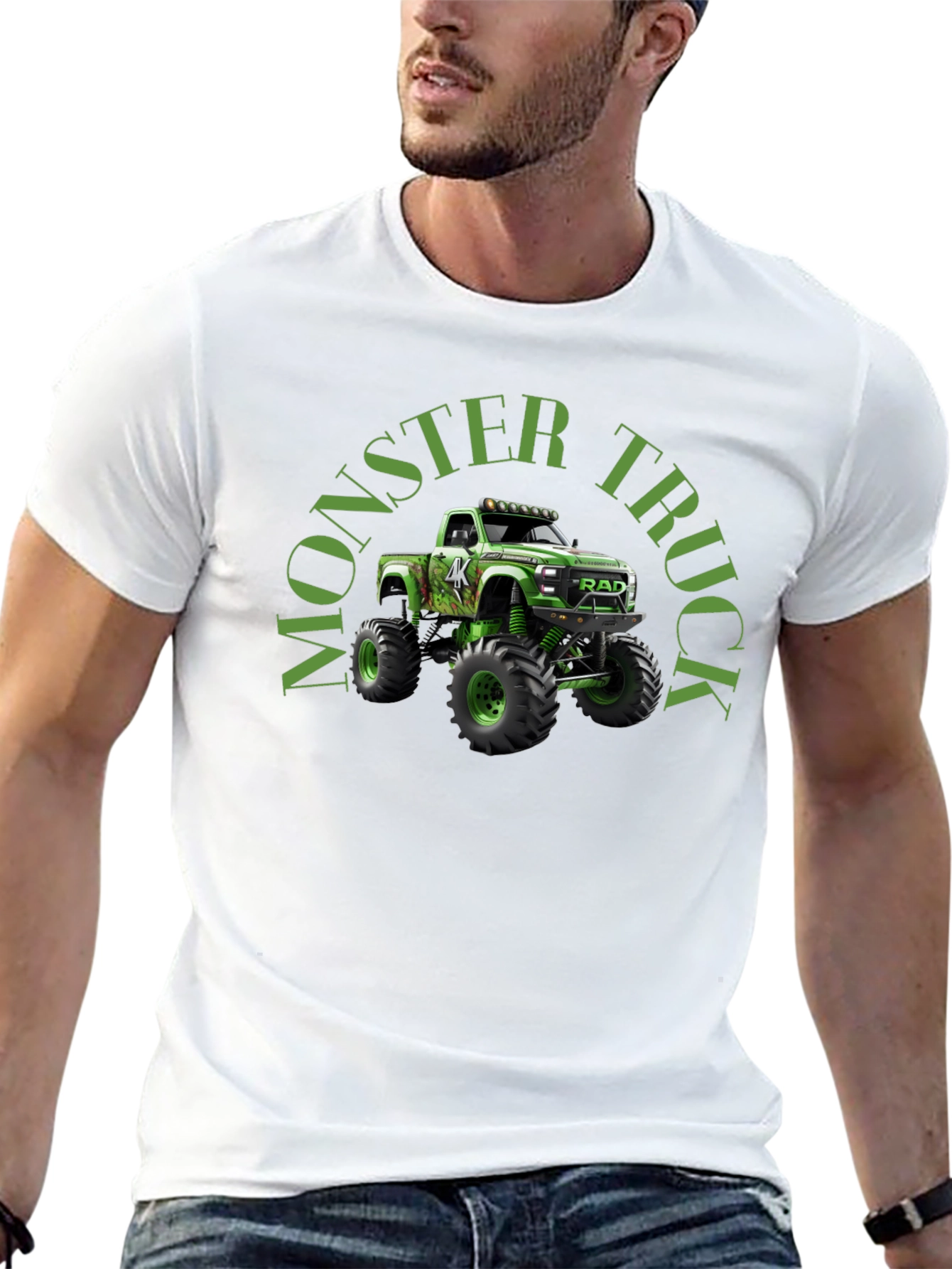 Monster Truck Graphic Tee - Black Cotton T-Shirt
