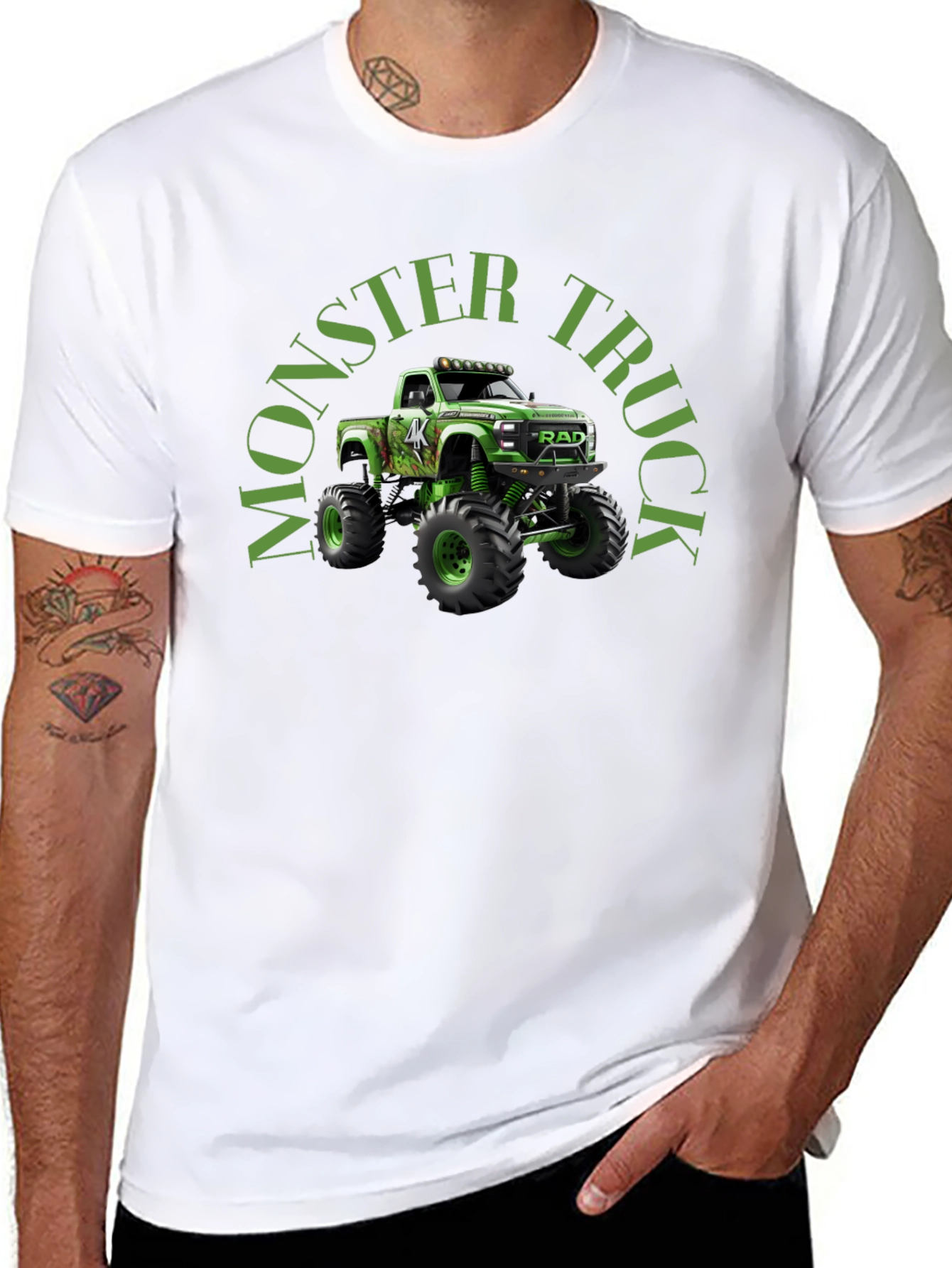 Monster Truck Graphic Tee - Black Cotton T-Shirt