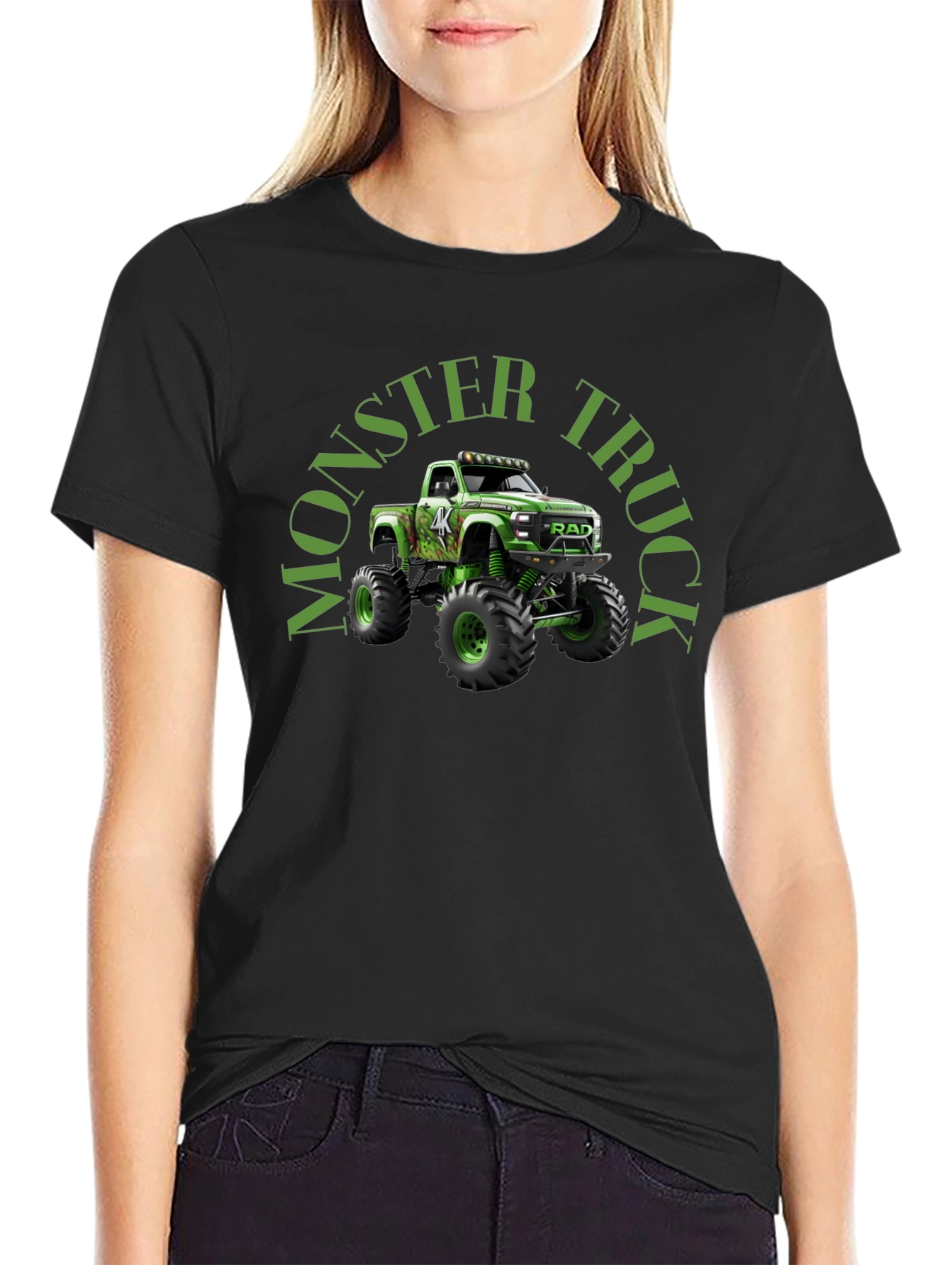 Monster Truck Graphic Tee - Black Cotton T-Shirt