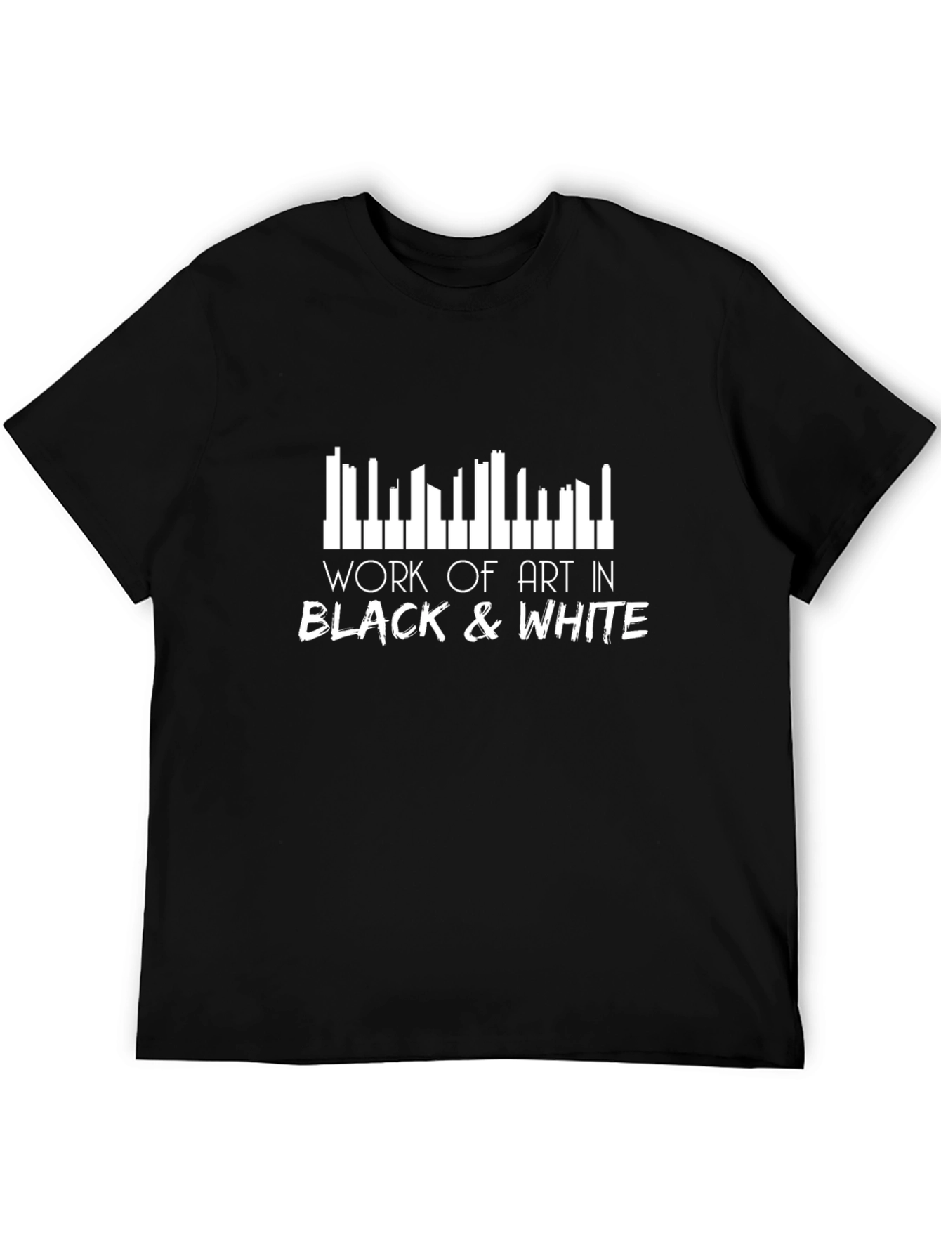 Work of Art Black & White Piano T-Shirt