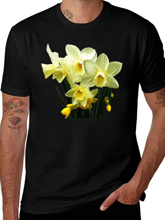 Floral Daffodil T-Shirt - Premium Cotton Comfort