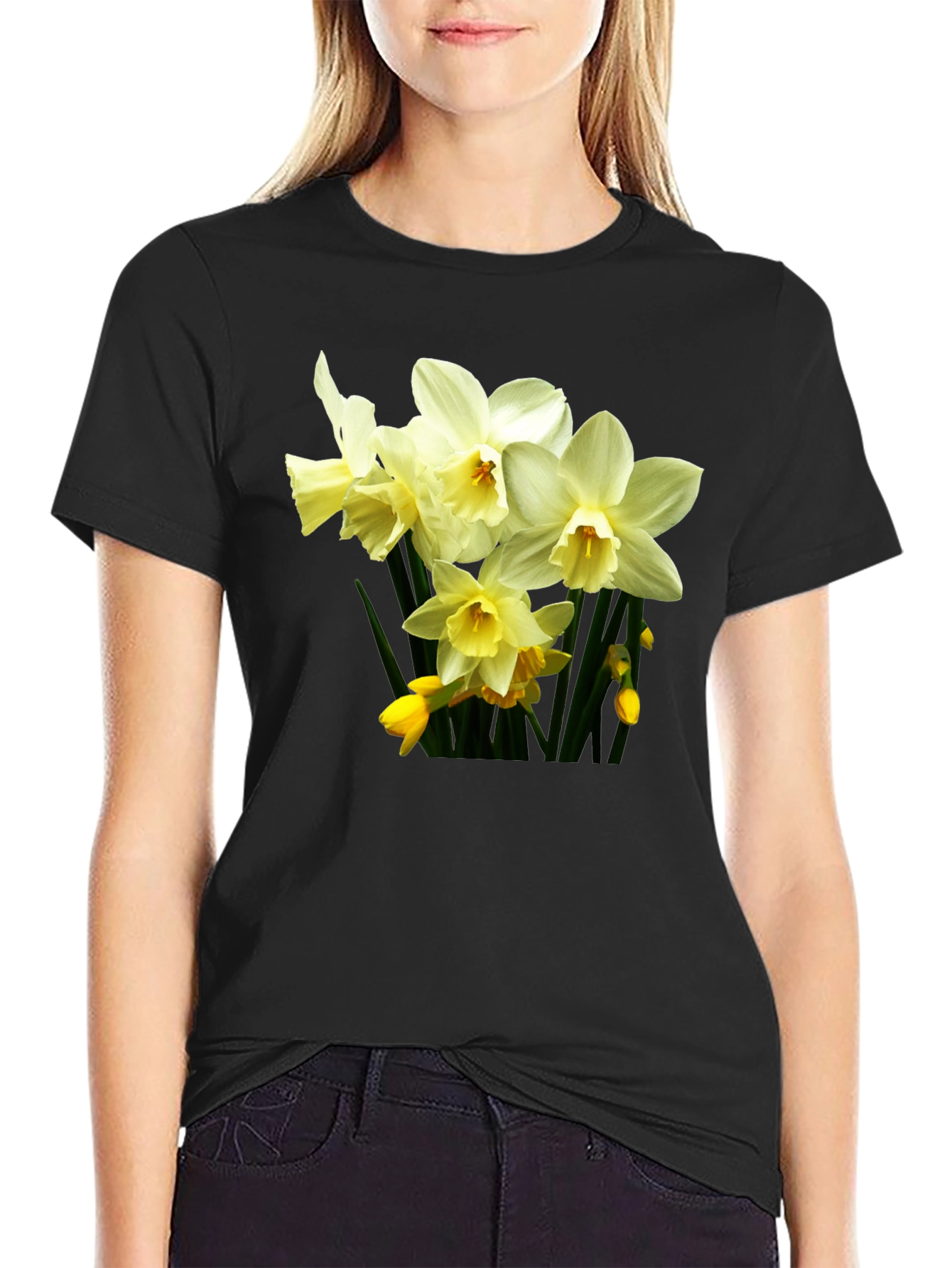 Floral Daffodil T-Shirt - Premium Cotton Comfort