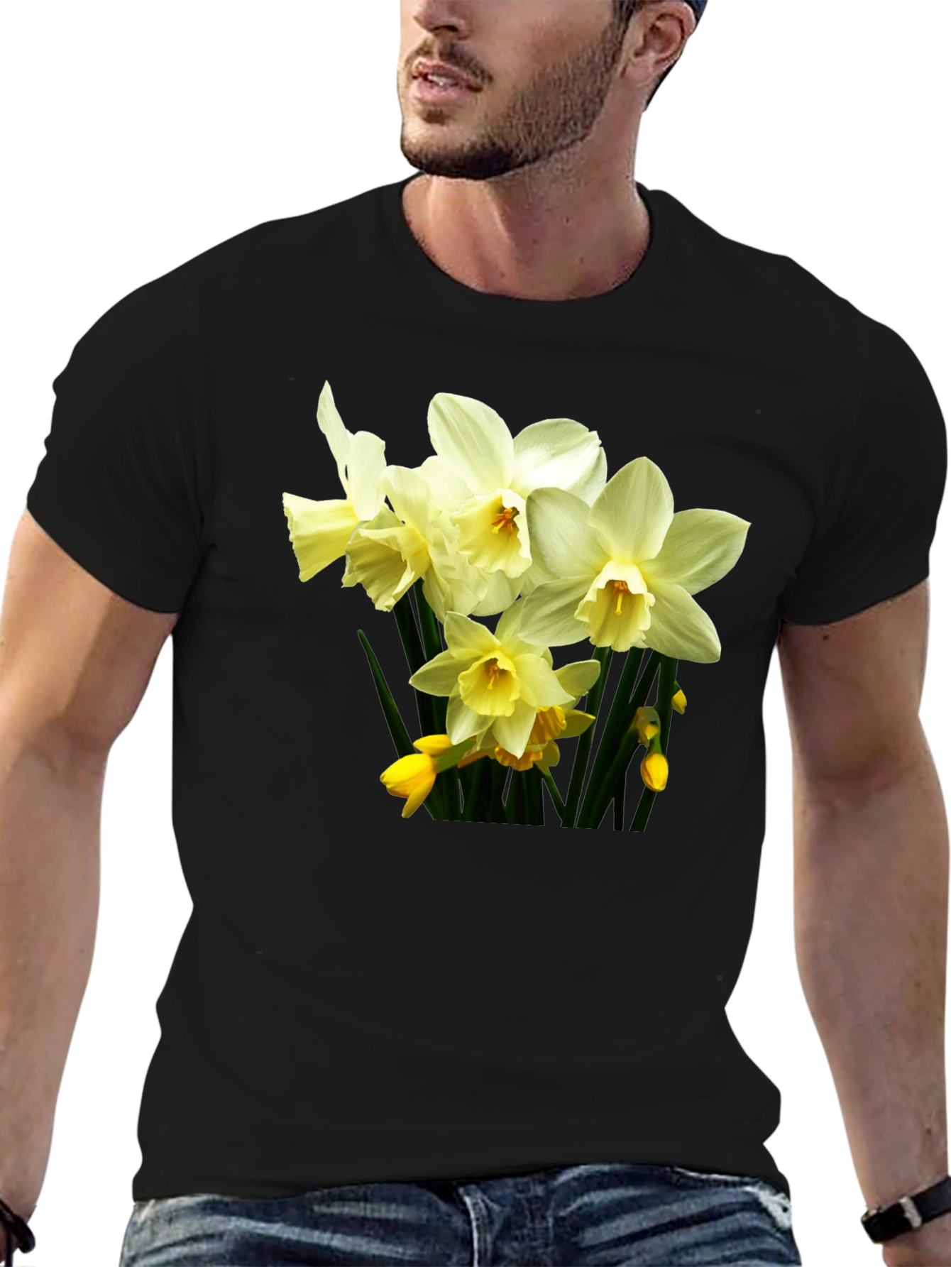 Floral Daffodil T-Shirt - Premium Cotton Comfort