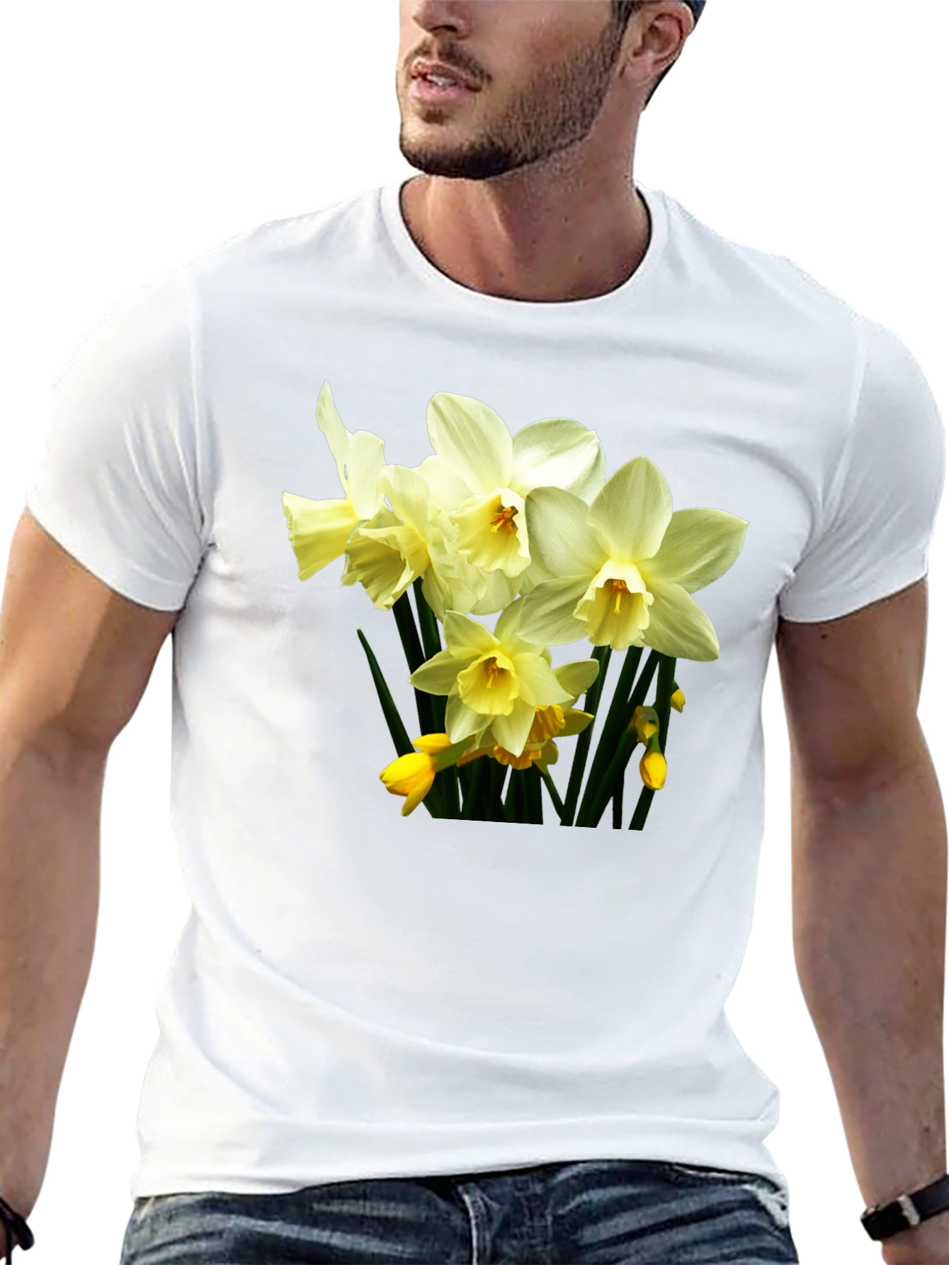 Floral Daffodil T-Shirt - Premium Cotton Comfort