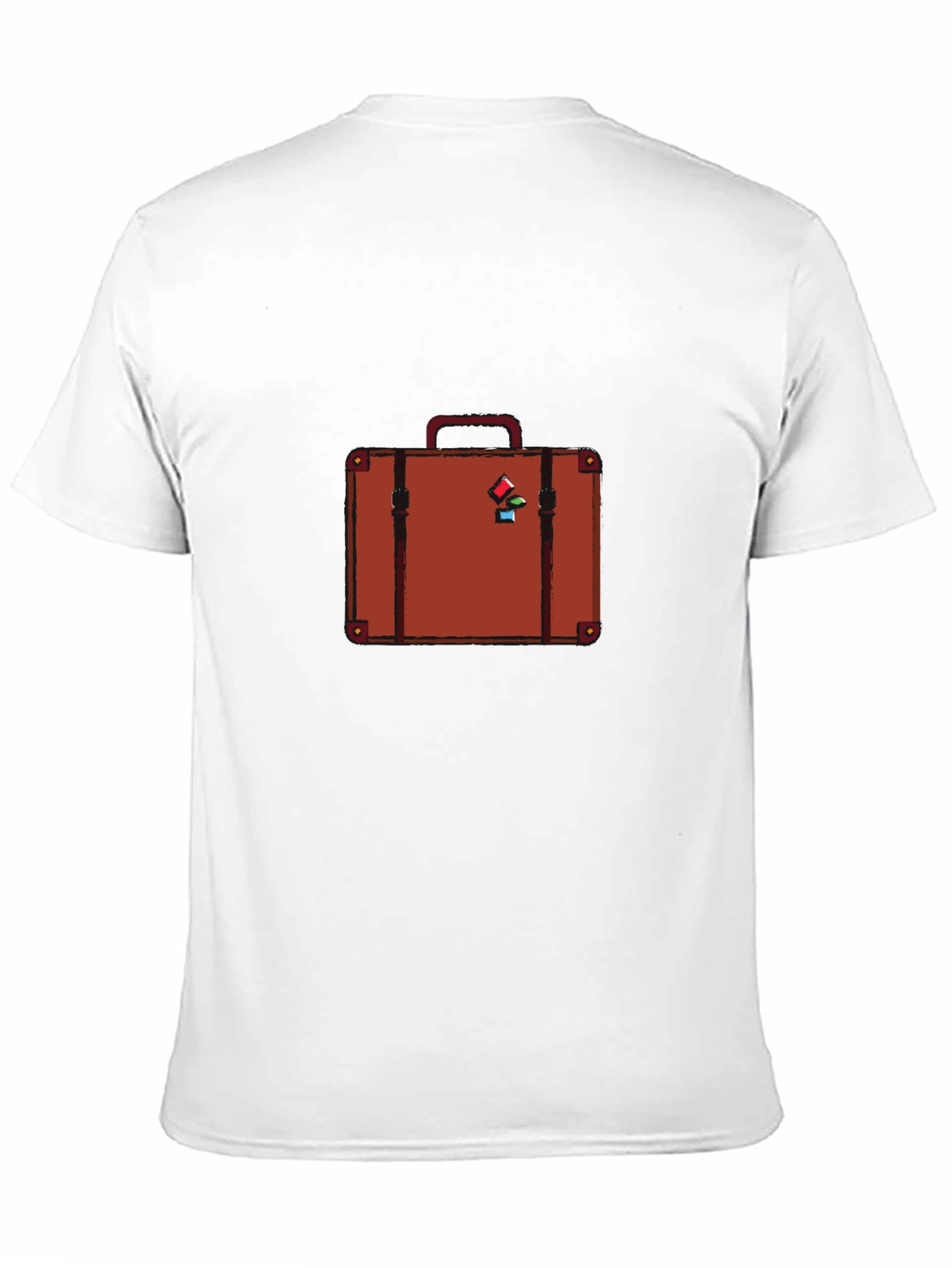 Retro Suitcase Graphic Tee - Black Cotton T-Shirt