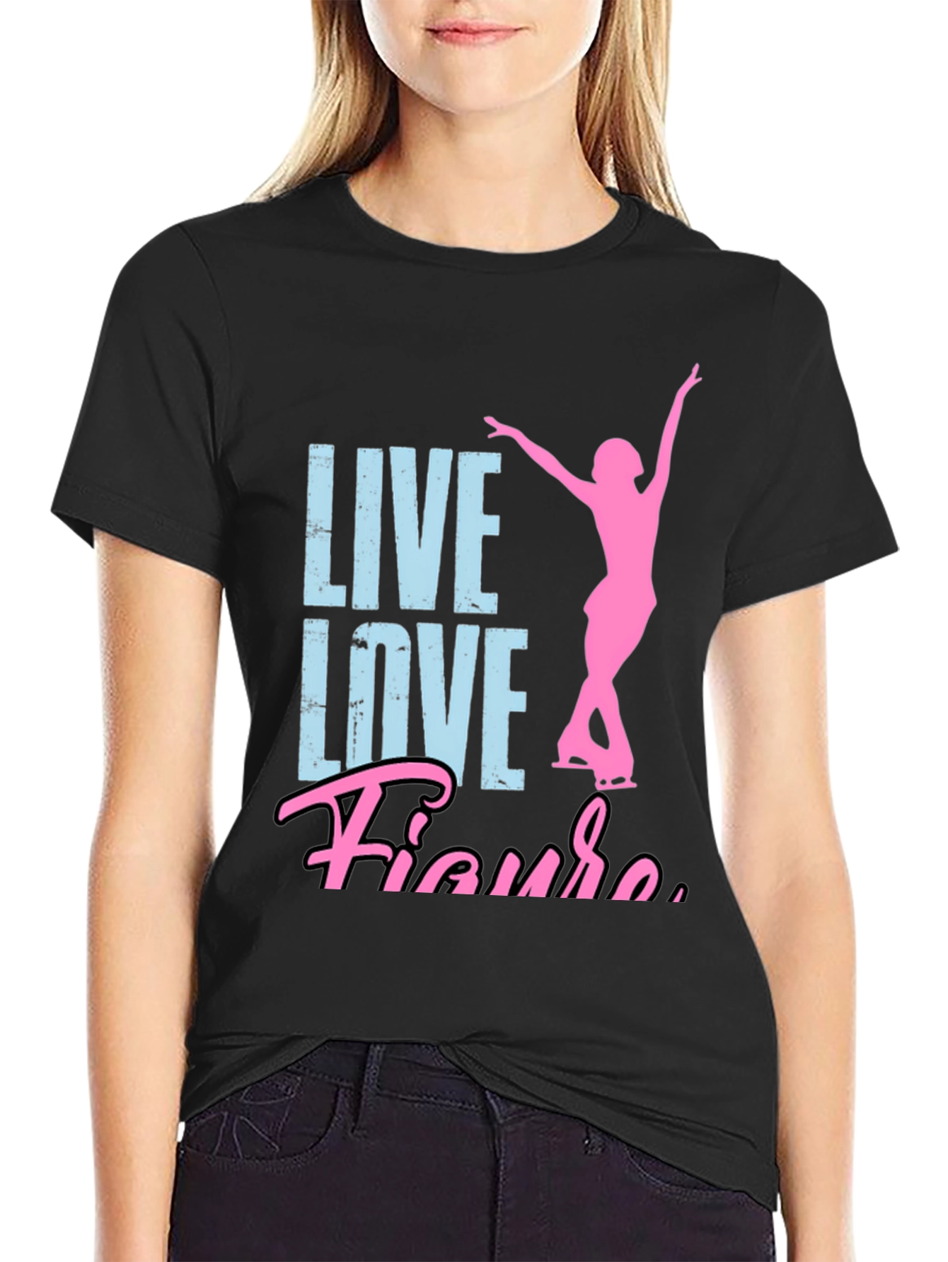 Live Love Figure Skating T-Shirt - Black