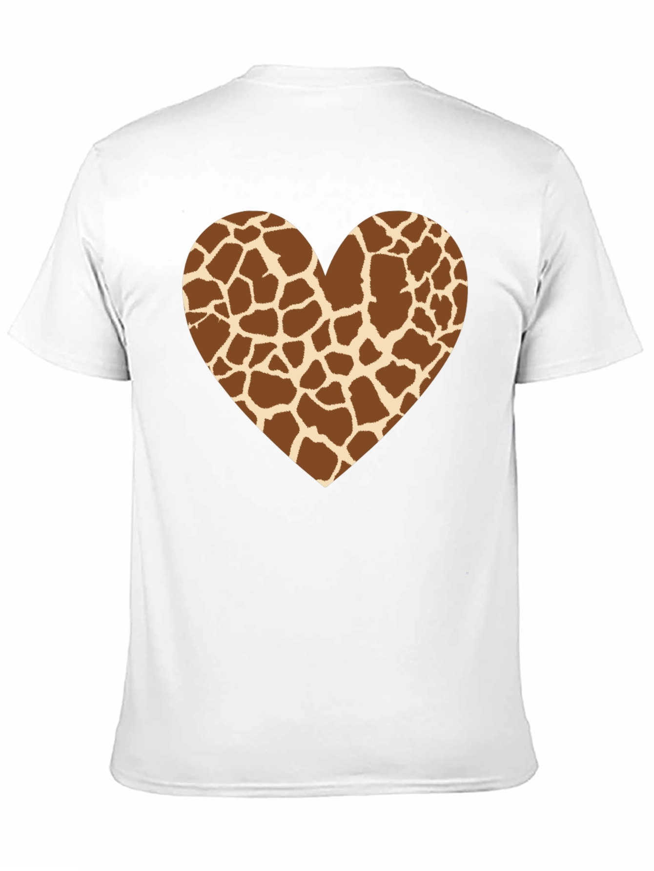Giraffe Print Heart Graphic Tee - Black T-Shirt