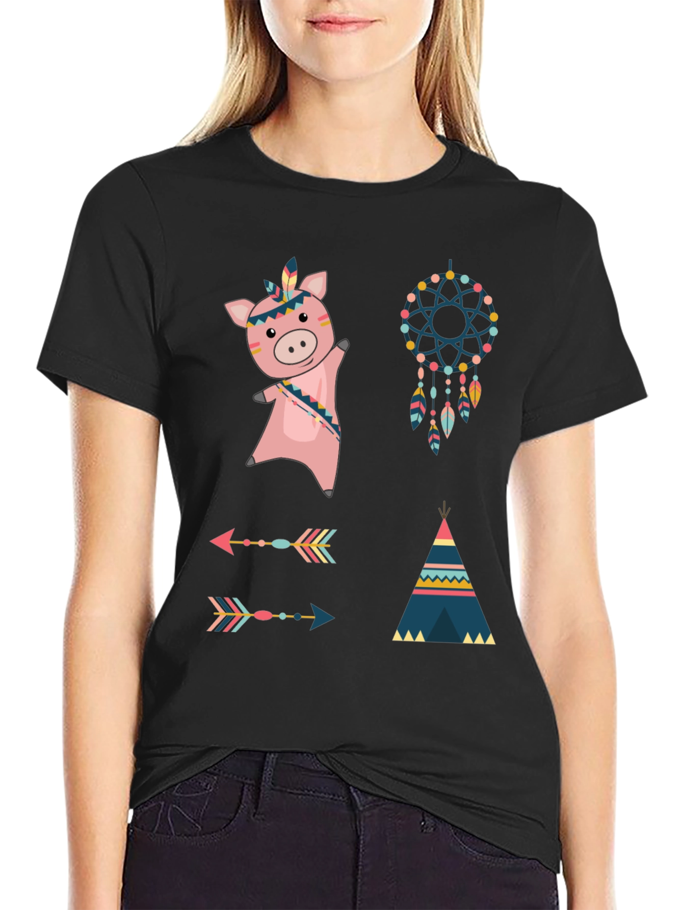 Native American Pig T-Shirt