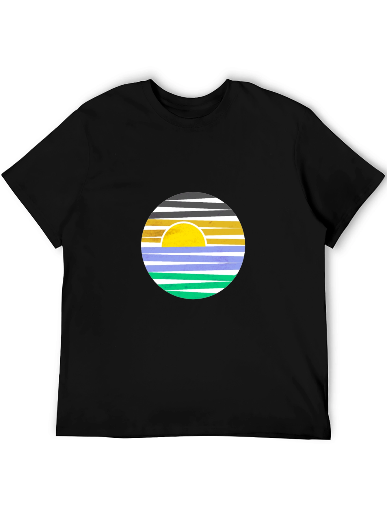 Sunrise Circle Graphic Tee - Stylish Mens Cotton Shirt