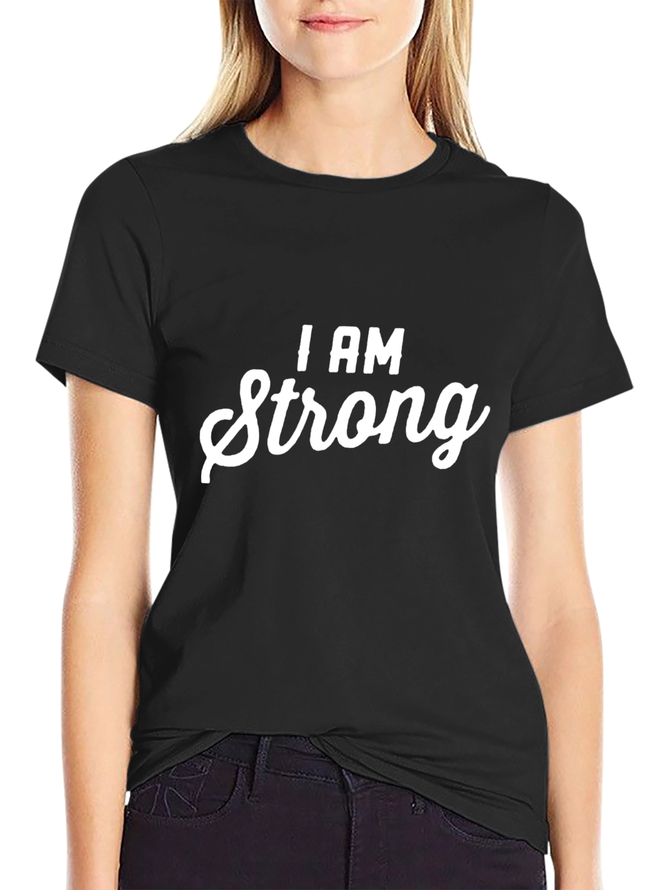I AM Strong Graphic T-Shirt - Black