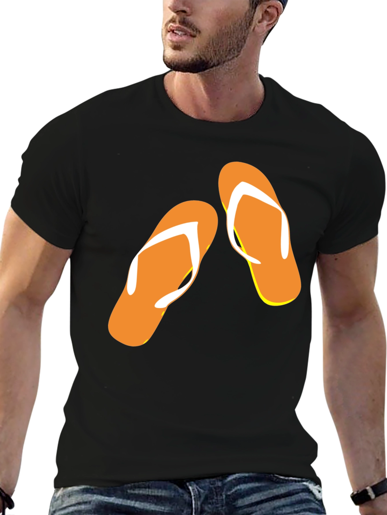 Flip Flop Graphic Tee - Black Summer T-Shirt