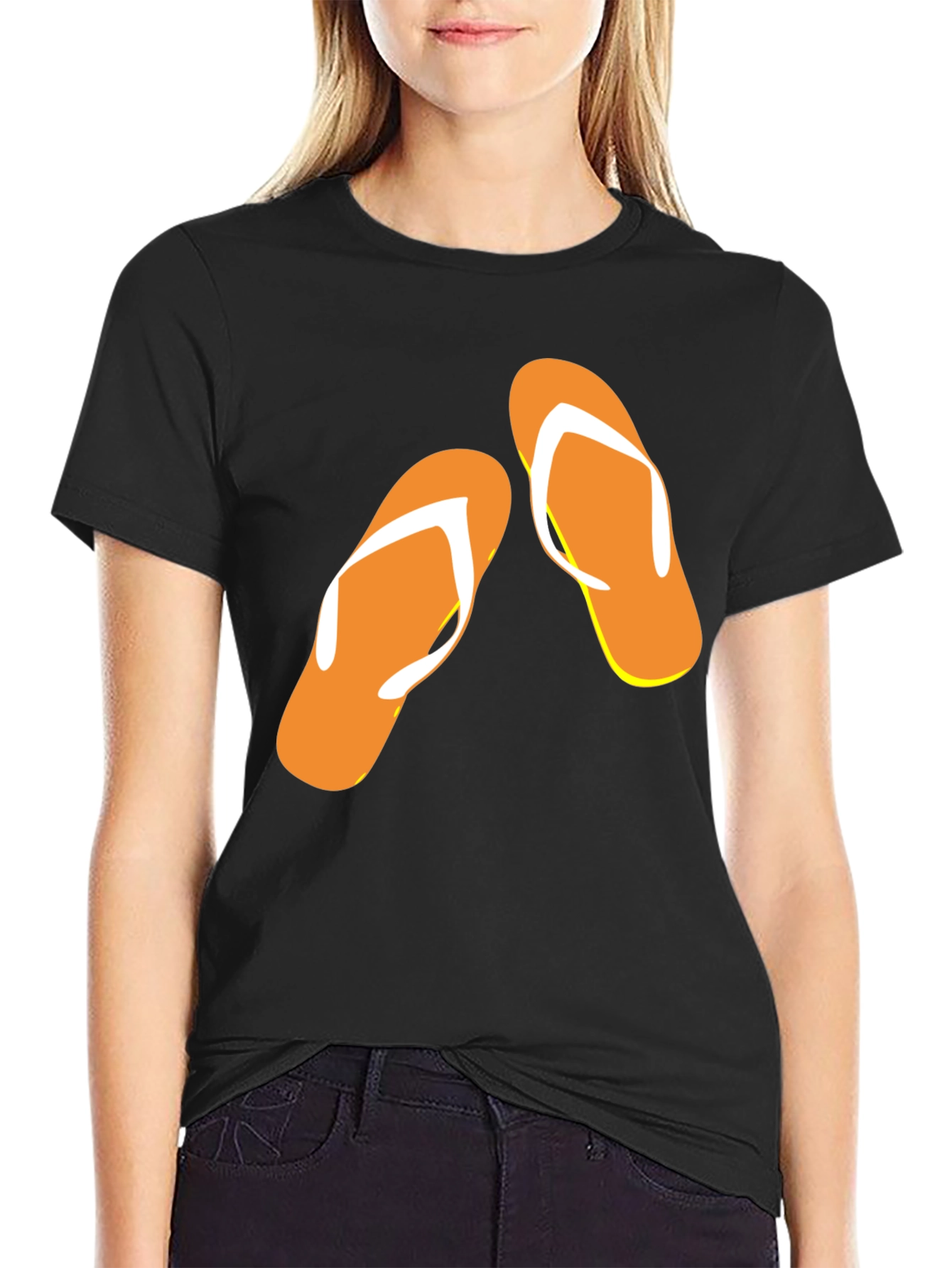 Flip Flop Graphic Tee - Black Summer T-Shirt
