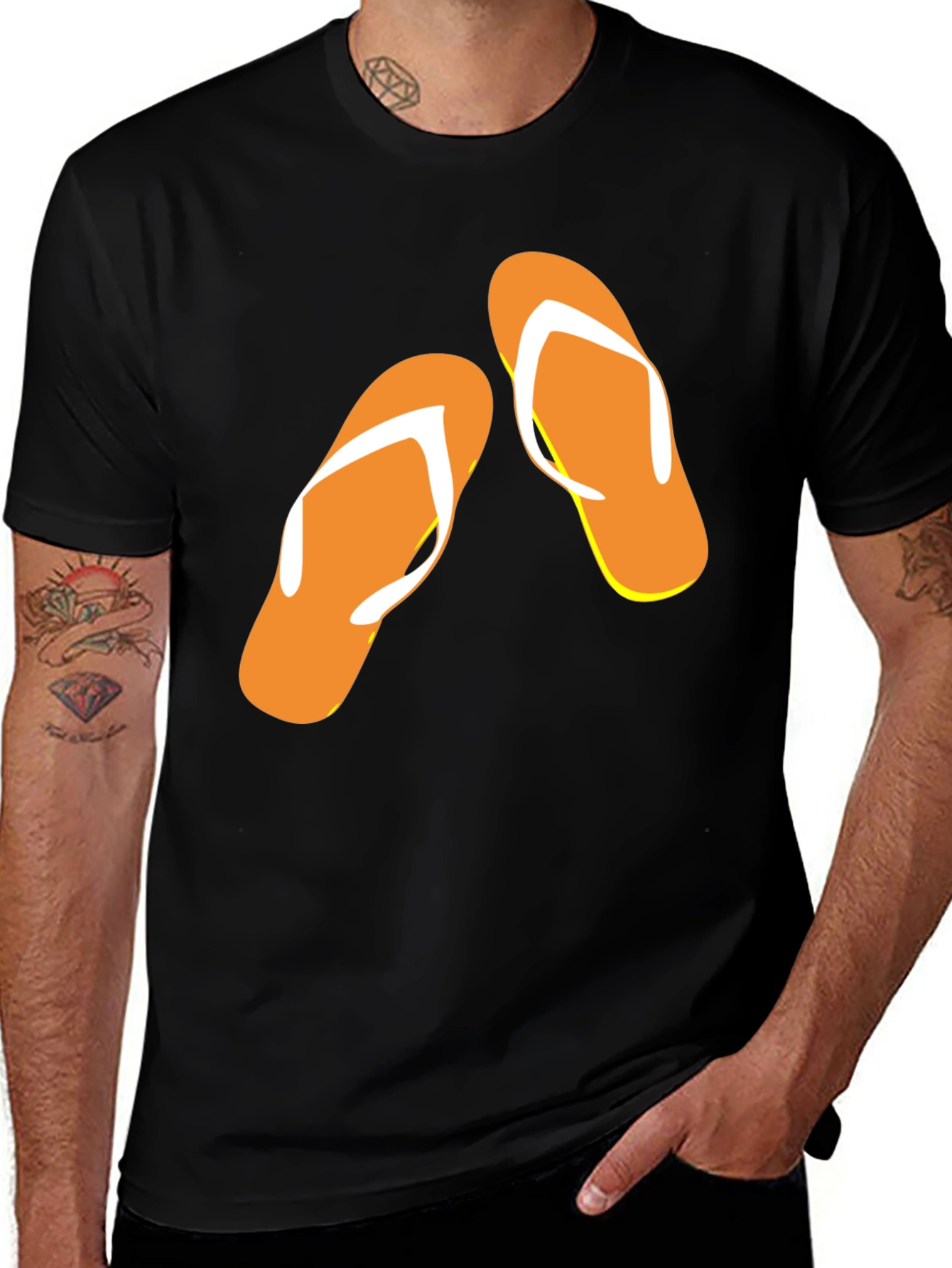 Flip Flop Graphic Tee - Black Summer T-Shirt