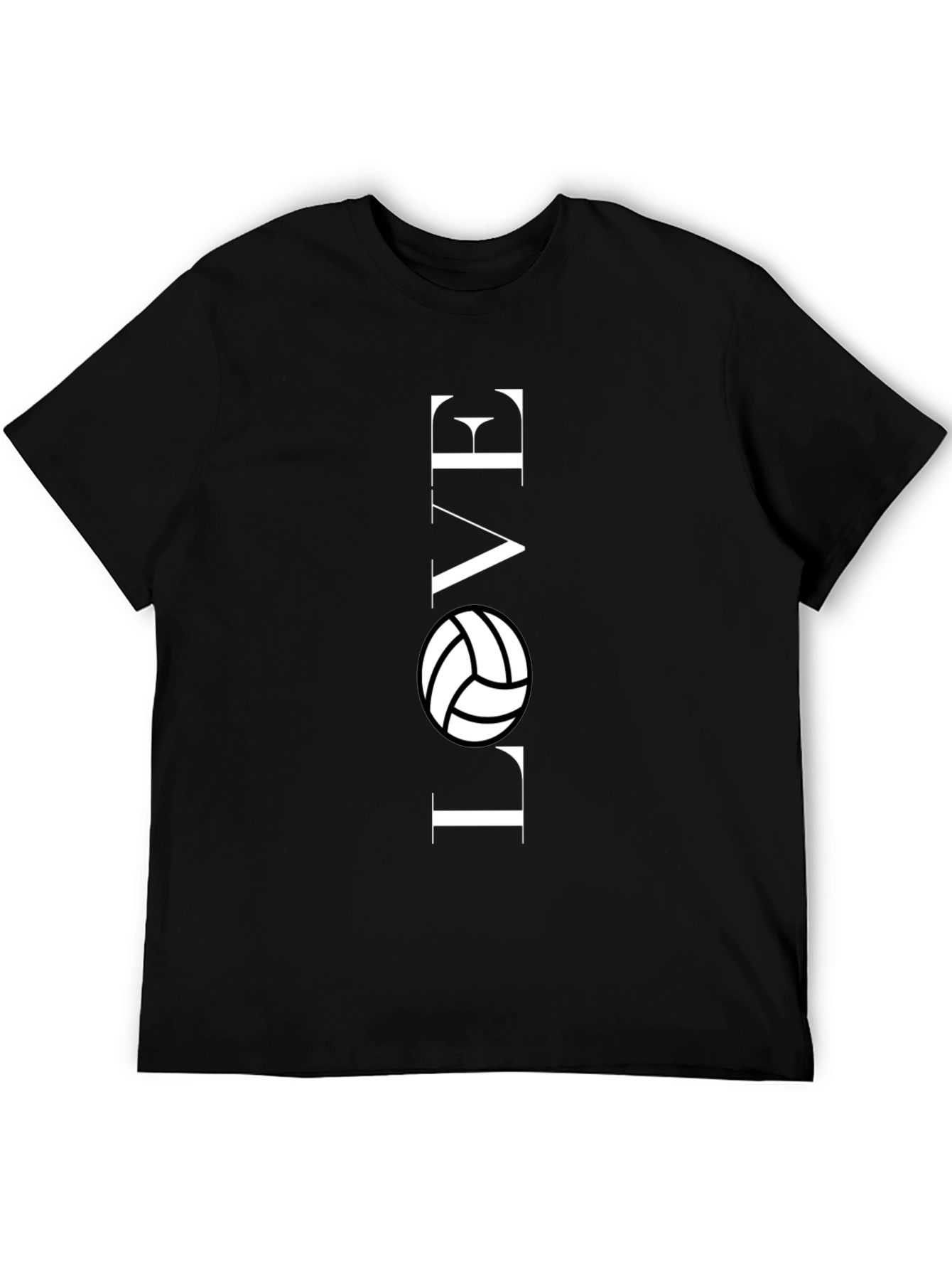 Love Volleyball Graphic T-Shirt - Black
