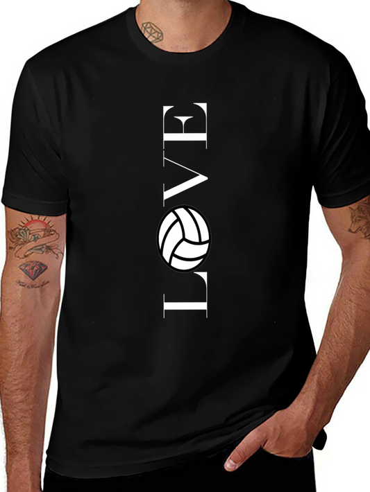 Love Volleyball Graphic T-Shirt - Black