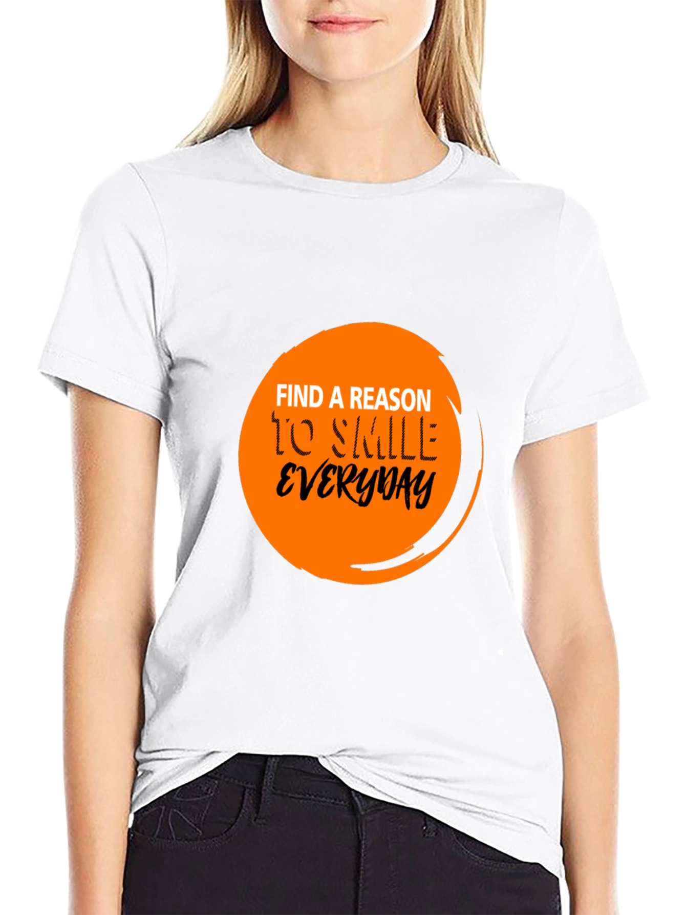 Inspirational Find a Reason to Smile Black T-Shirt