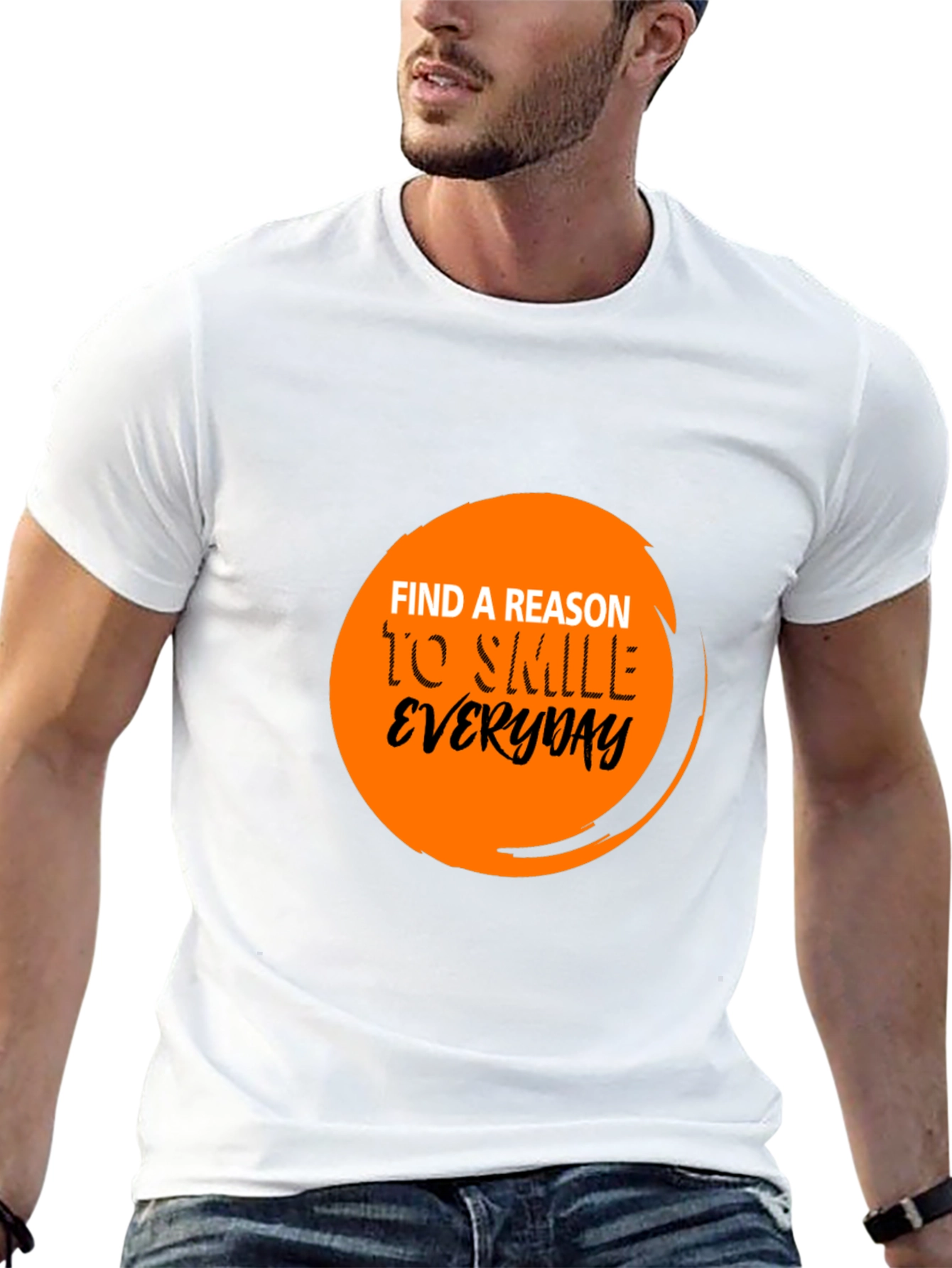 Inspirational Find a Reason to Smile Black T-Shirt